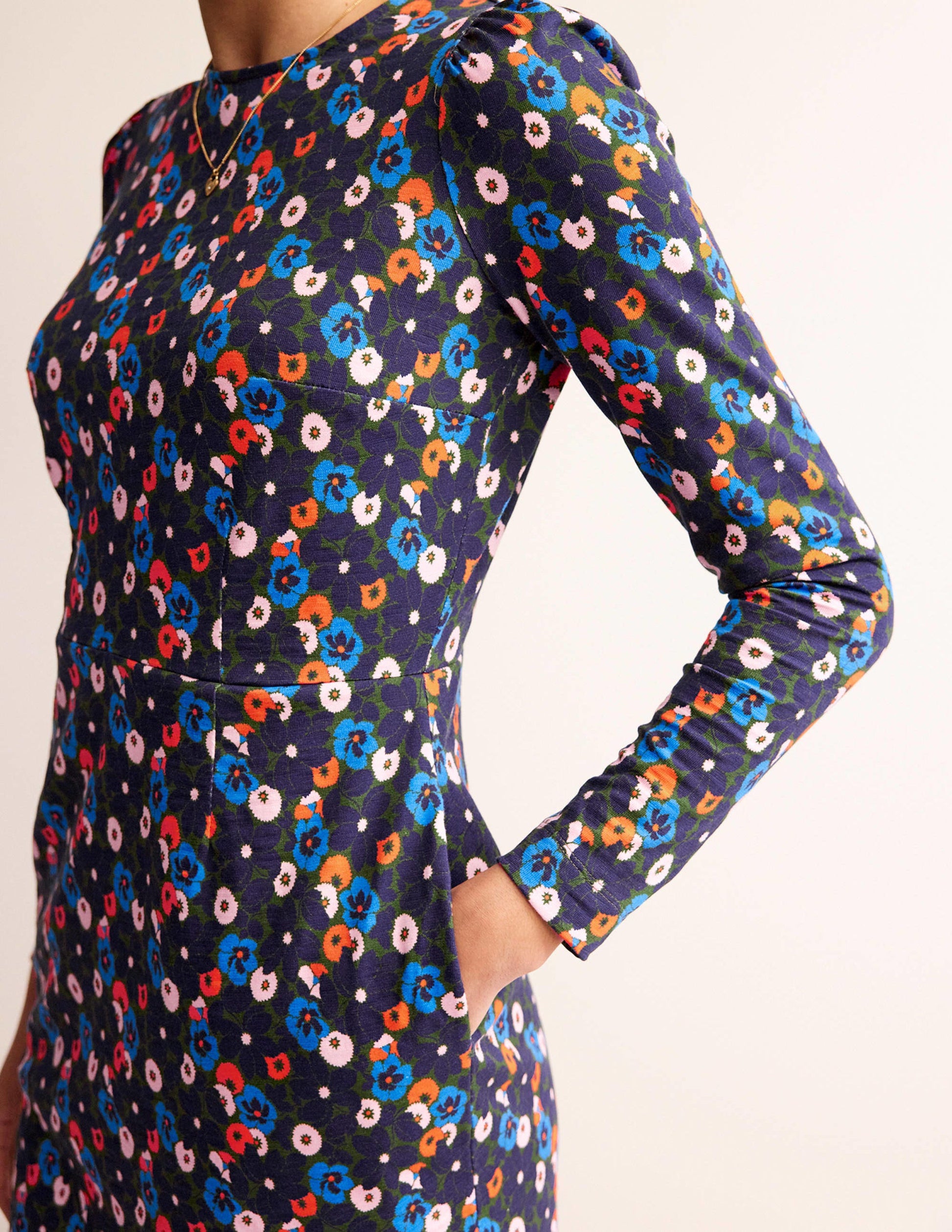 Penelope Jersey Dress-Moss, Bloomsbury Pop-2