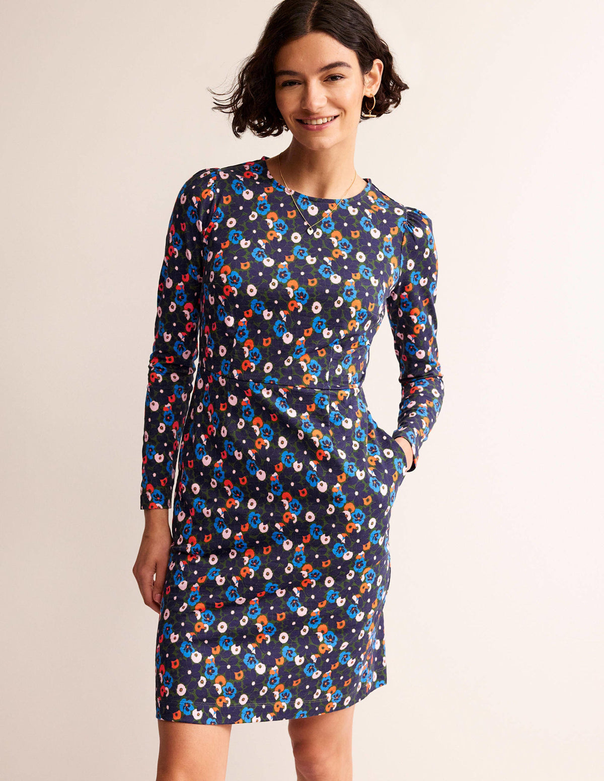 Penelope Jersey Dress-Moss, Bloomsbury Pop - Image 4