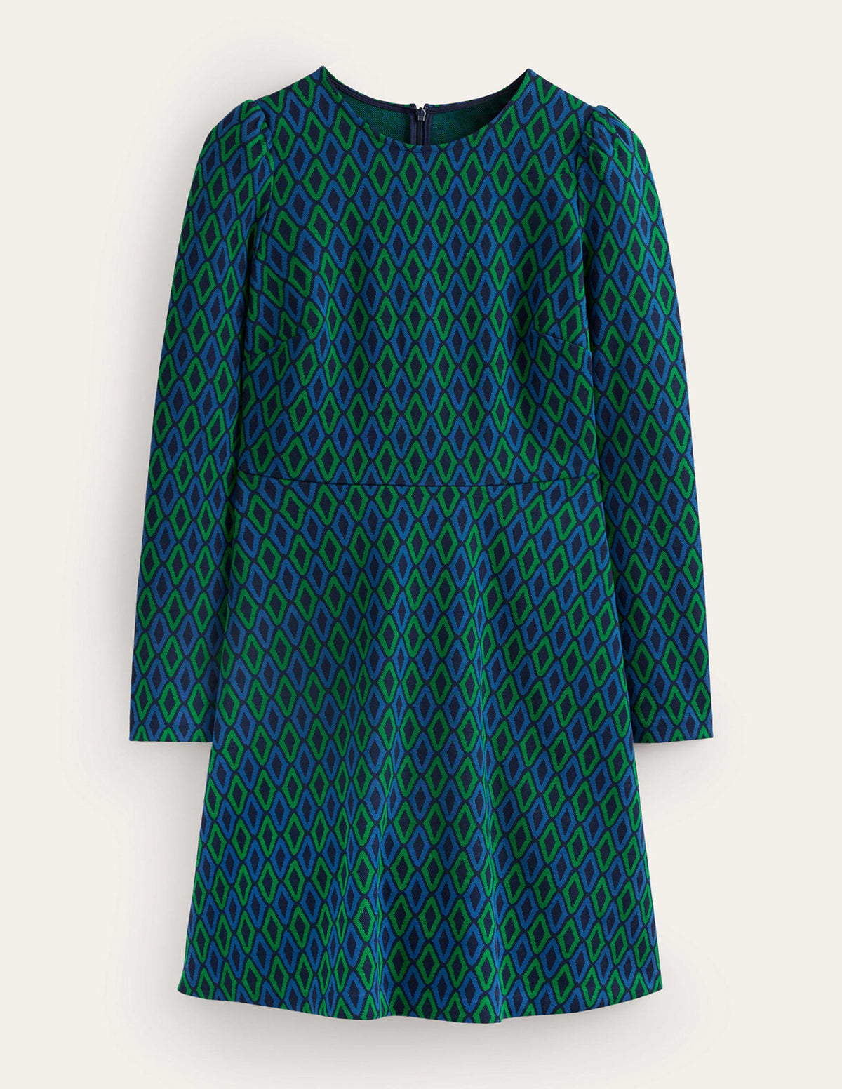 Jacquard A-Line Short Dress-Atlantic, Azure Jacquard-6