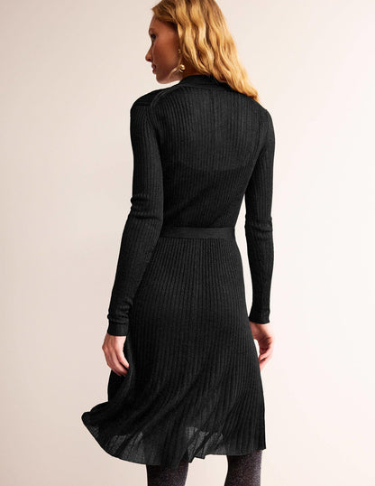 Faye Sparkle Knitted Dress-Black-3