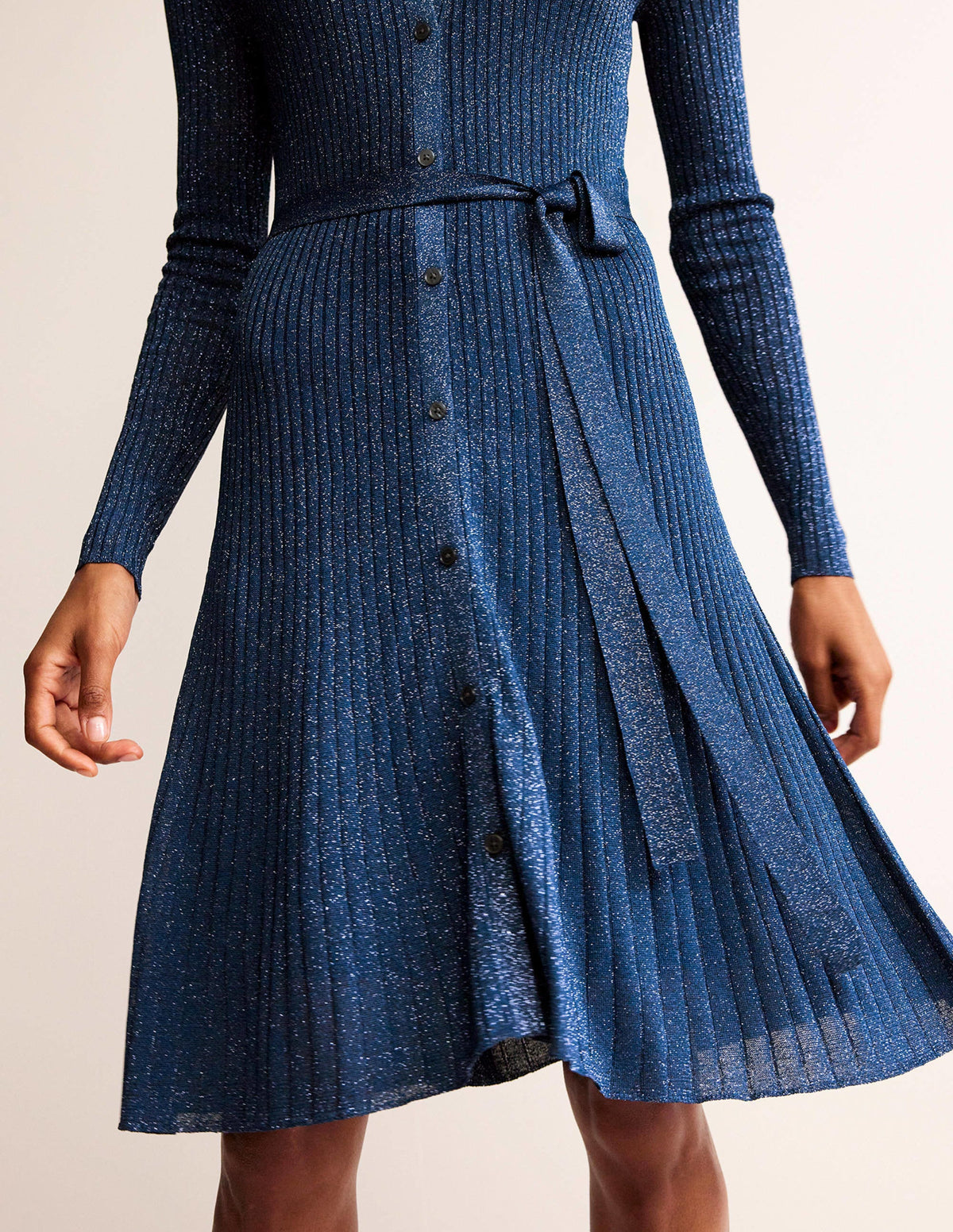 Faye Sparkle Knitted Dress-Atlantic Blue - Image 2