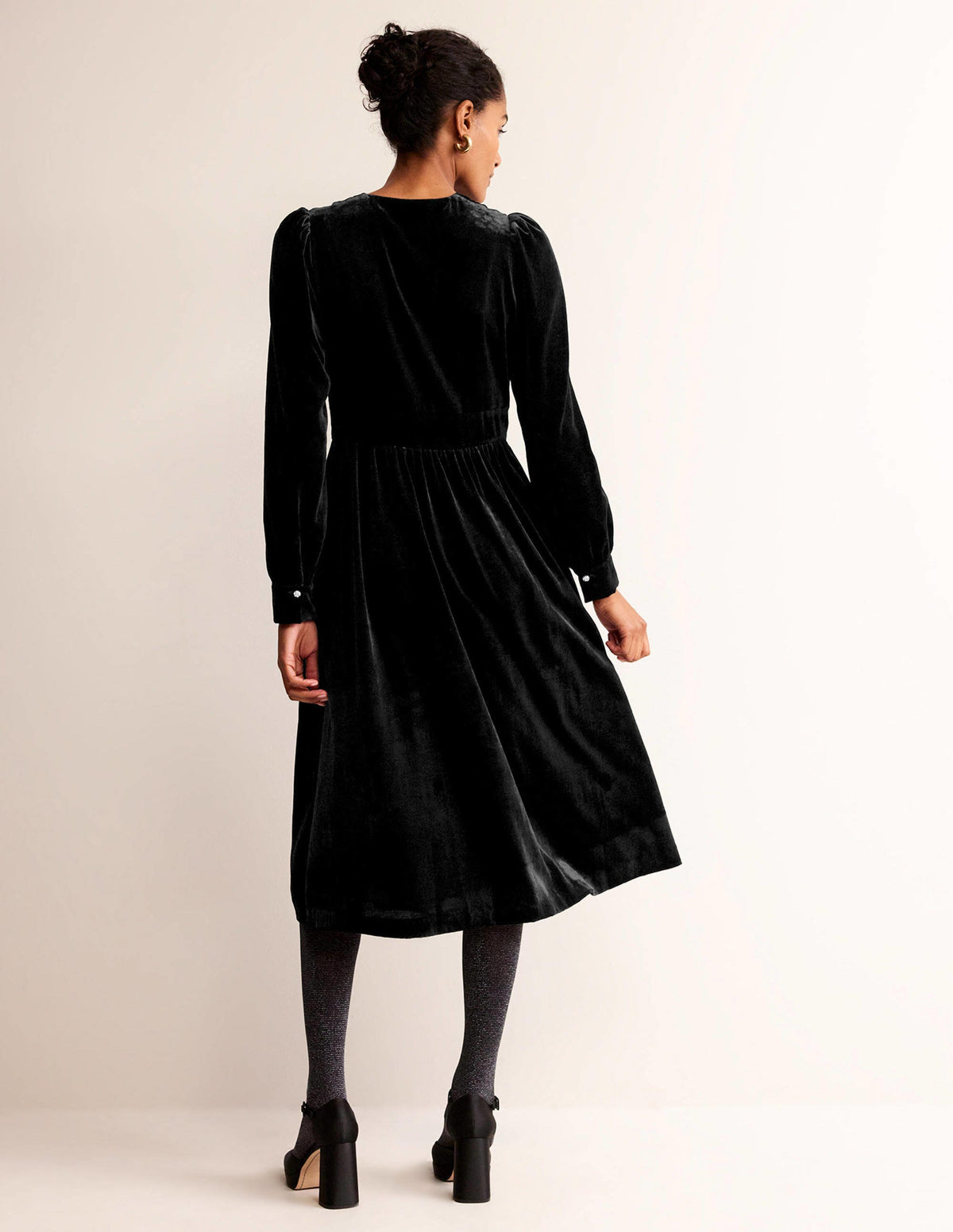 Elise Velvet Jewel Midi Dress-Black-3