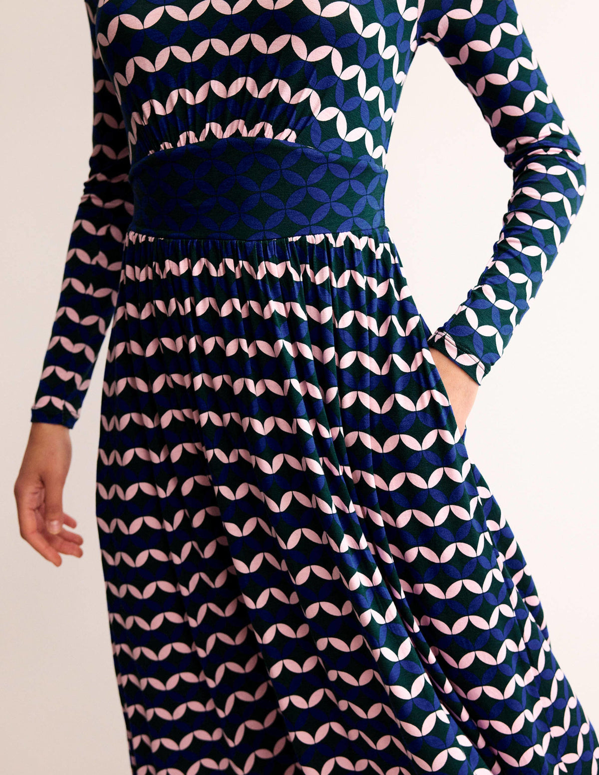 Thea Long Sleeve Midi Dress-Surf The Web, Diamond Terrace - Image 2