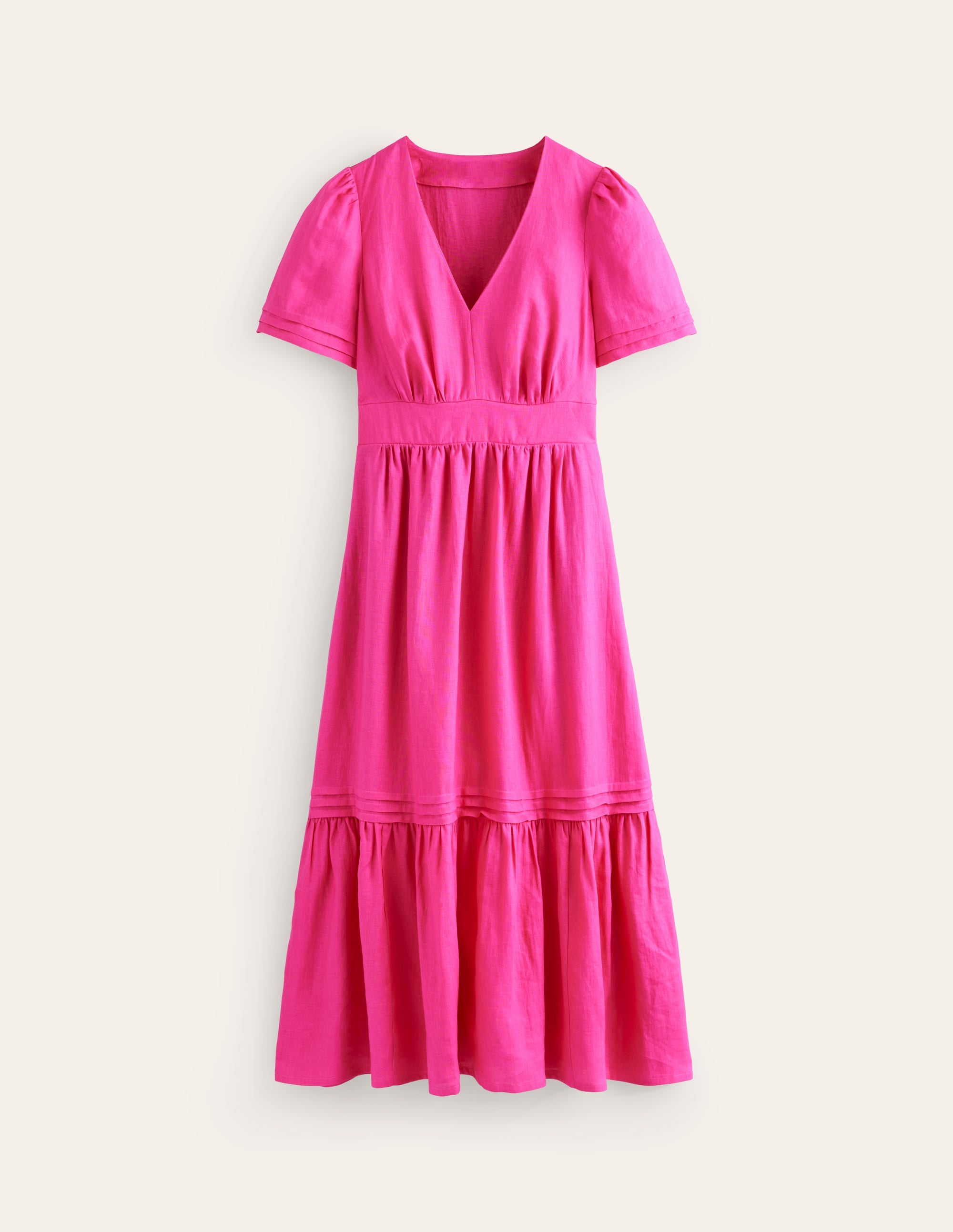 Eve Linen Midi Dress-Pop Pansy - Image 5