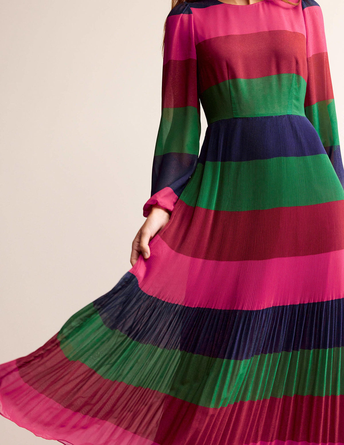 Colourblock Maxi Dress-Multi Stripe - Image 2
