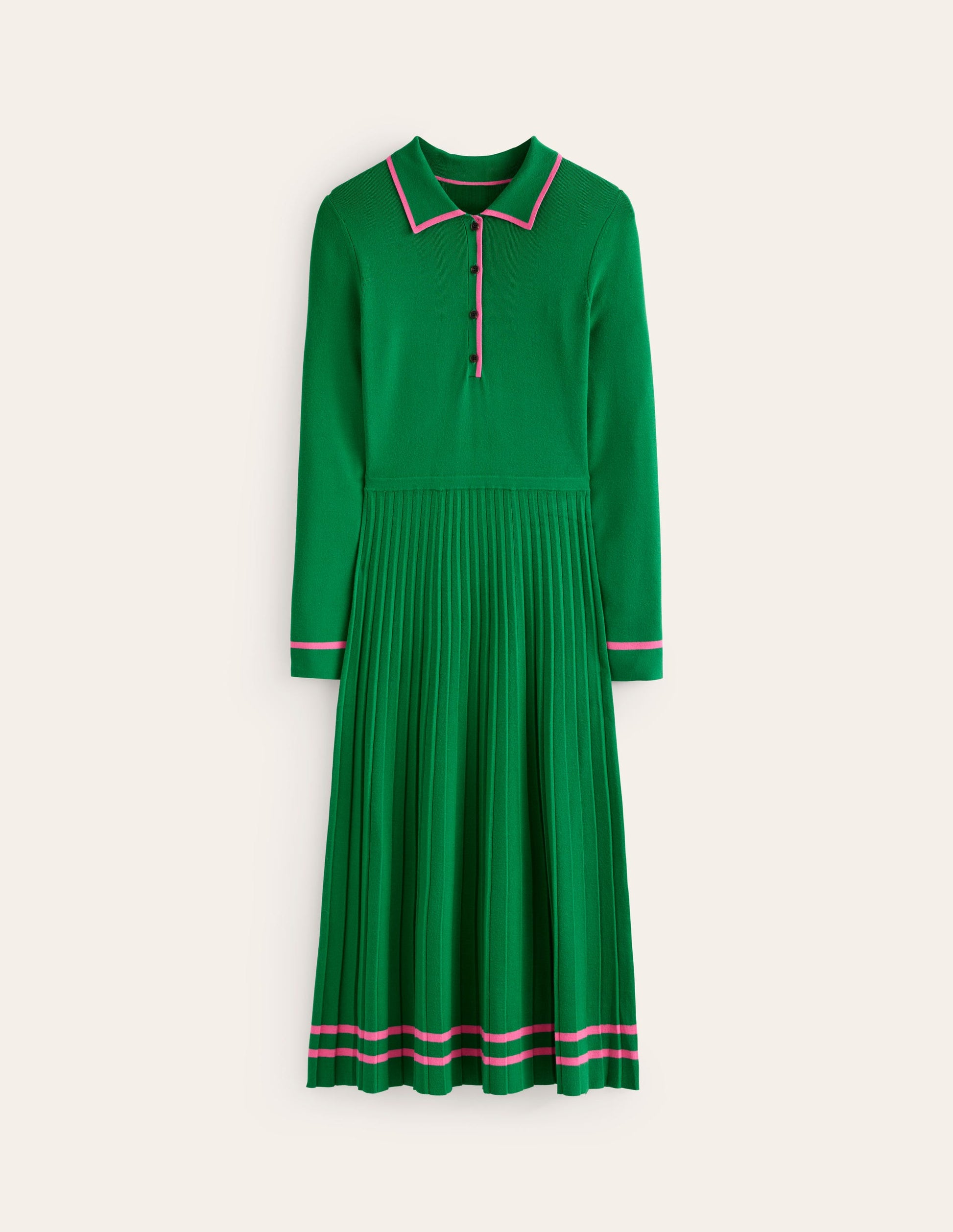 Mollie Pleated Knitted Dress-Green Sangria Sunset-5