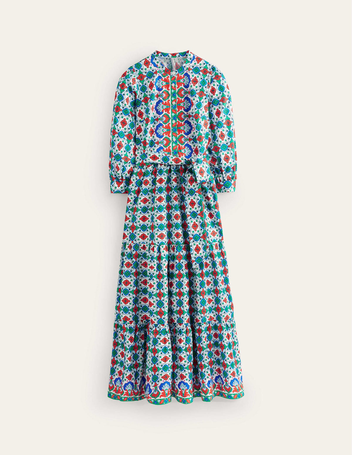 Alba Tiered Cotton Maxi Dress-Multi, Coastal Tile - Image 6