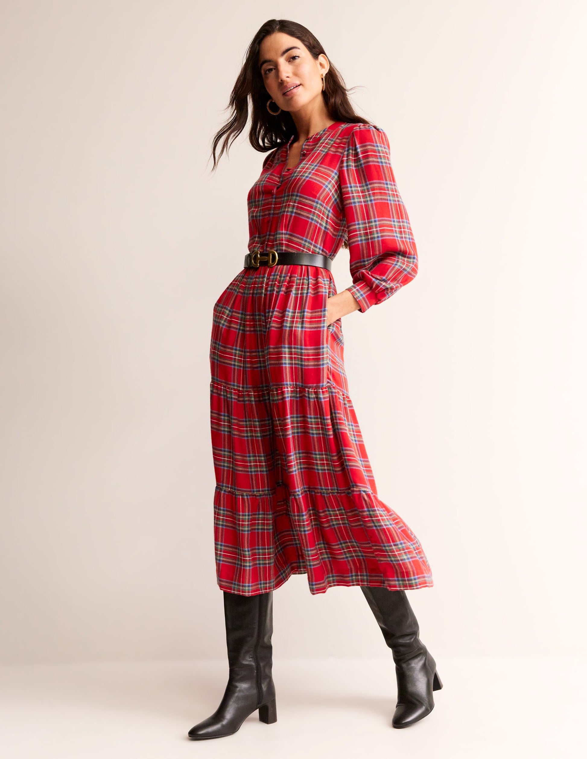 Tartan Maxi Dress-Check-4