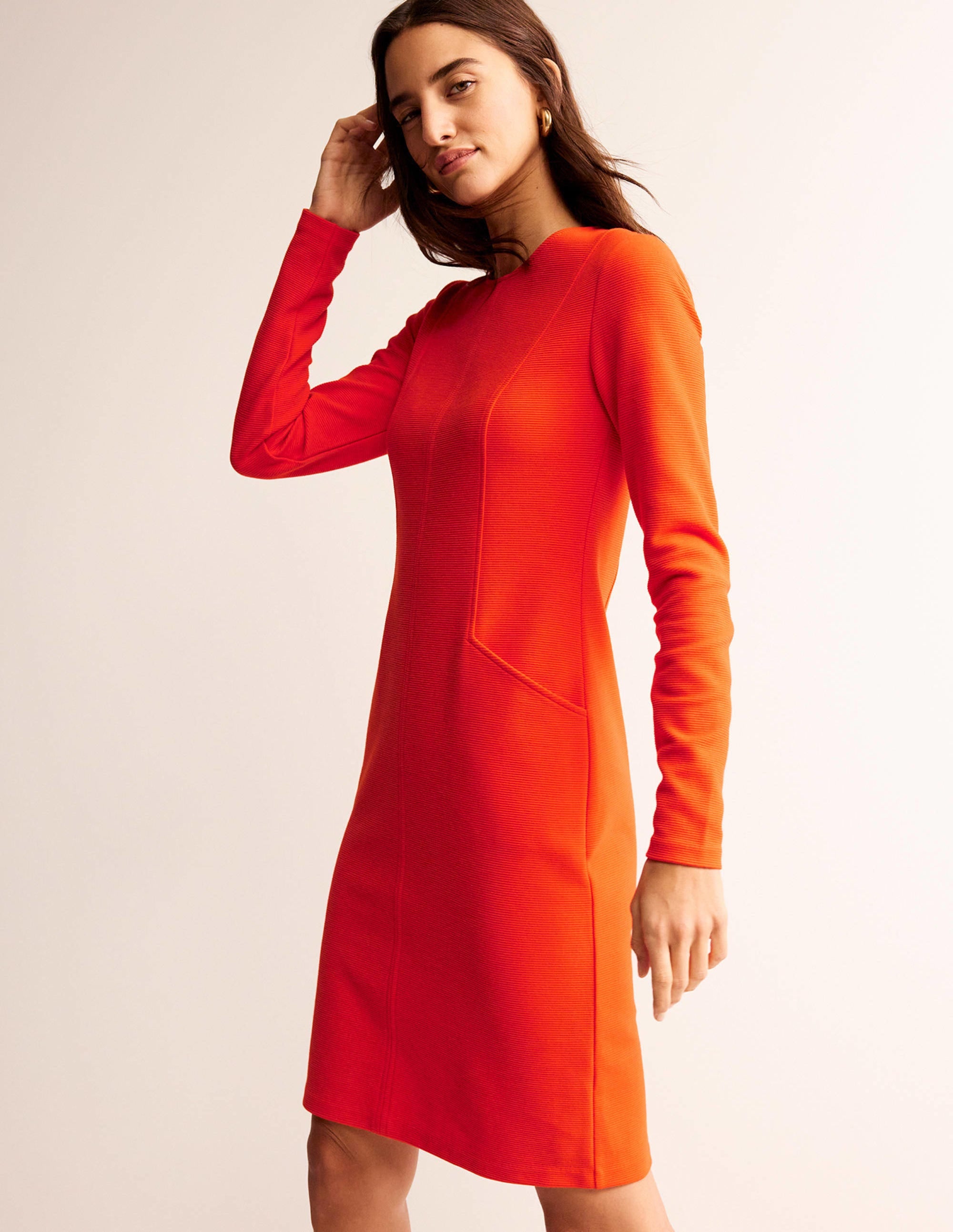 Ellen Ottoman Dress-Fiesta Orange - Image 1