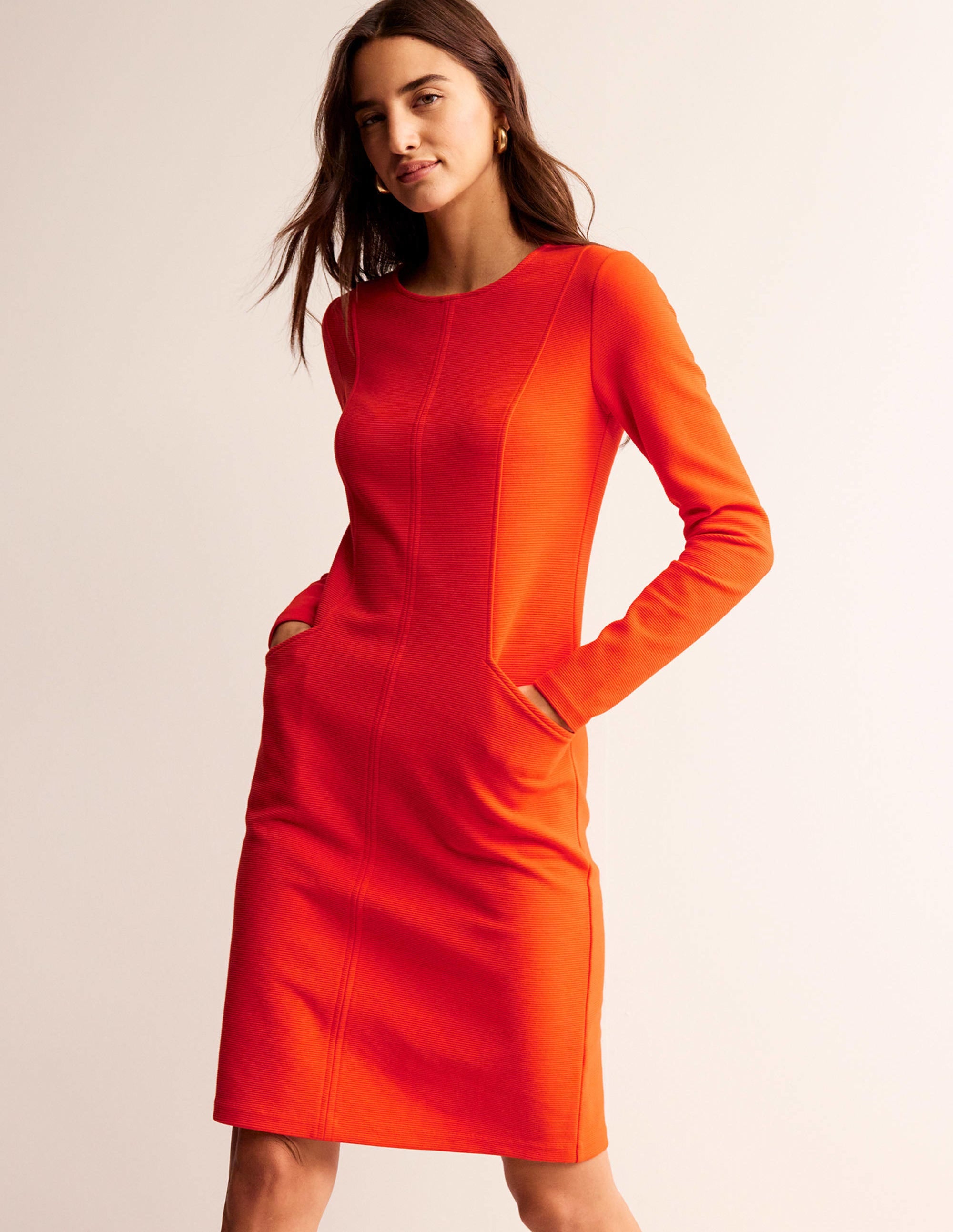 Ellen Ottoman Dress-Fiesta Orange - Image 4