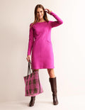 Ellen Ottoman Dress-Magenta