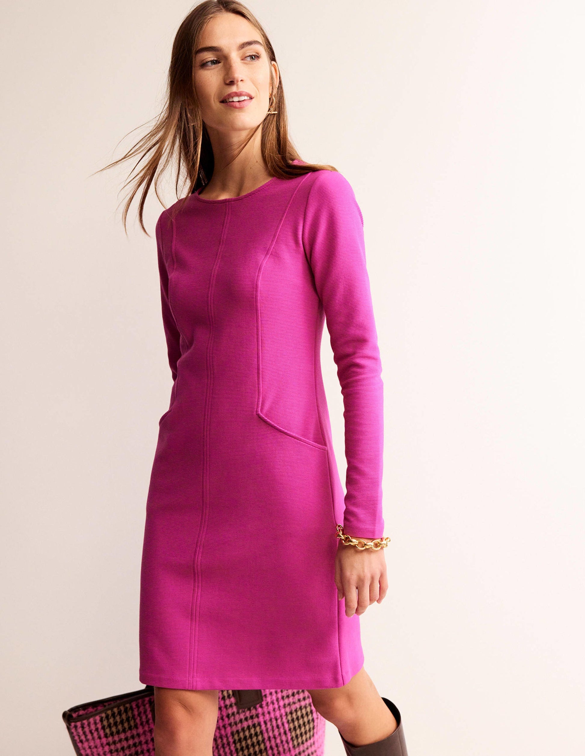 Ellen Ottoman Dress-Magenta-4
