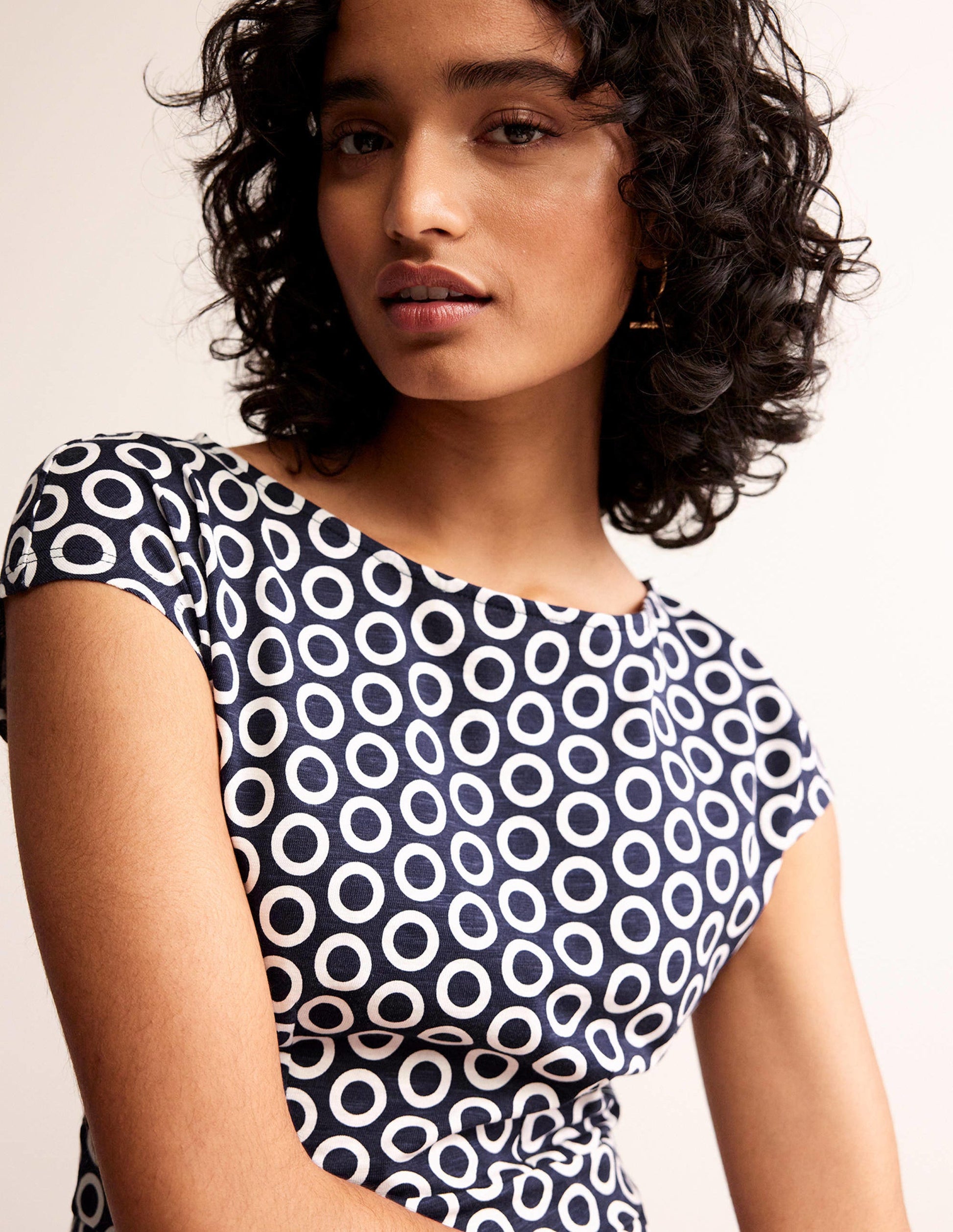 Florrie Jersey Dress-French Navy, Hoops-2