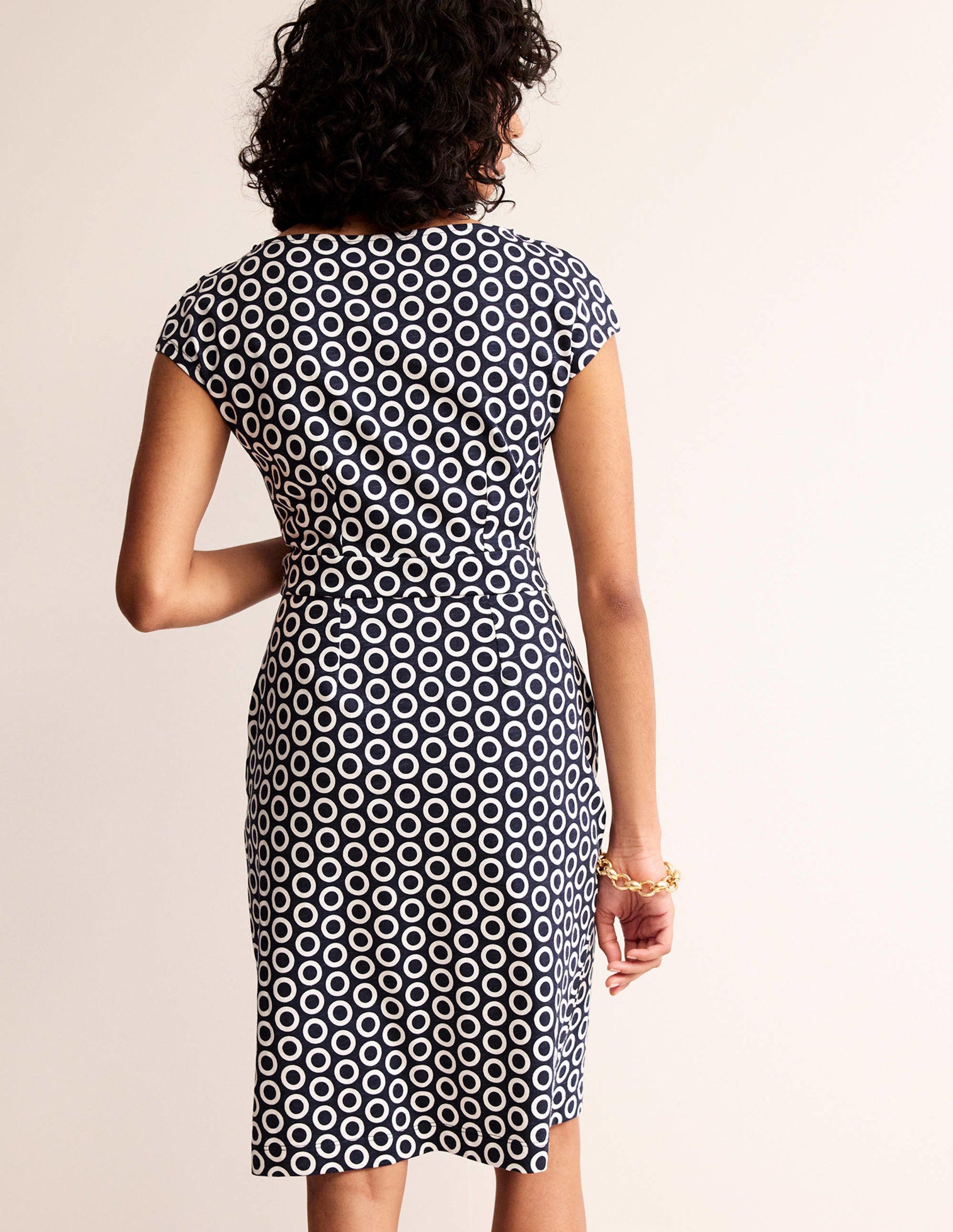 Florrie Jersey Dress-French Navy, Hoops-3