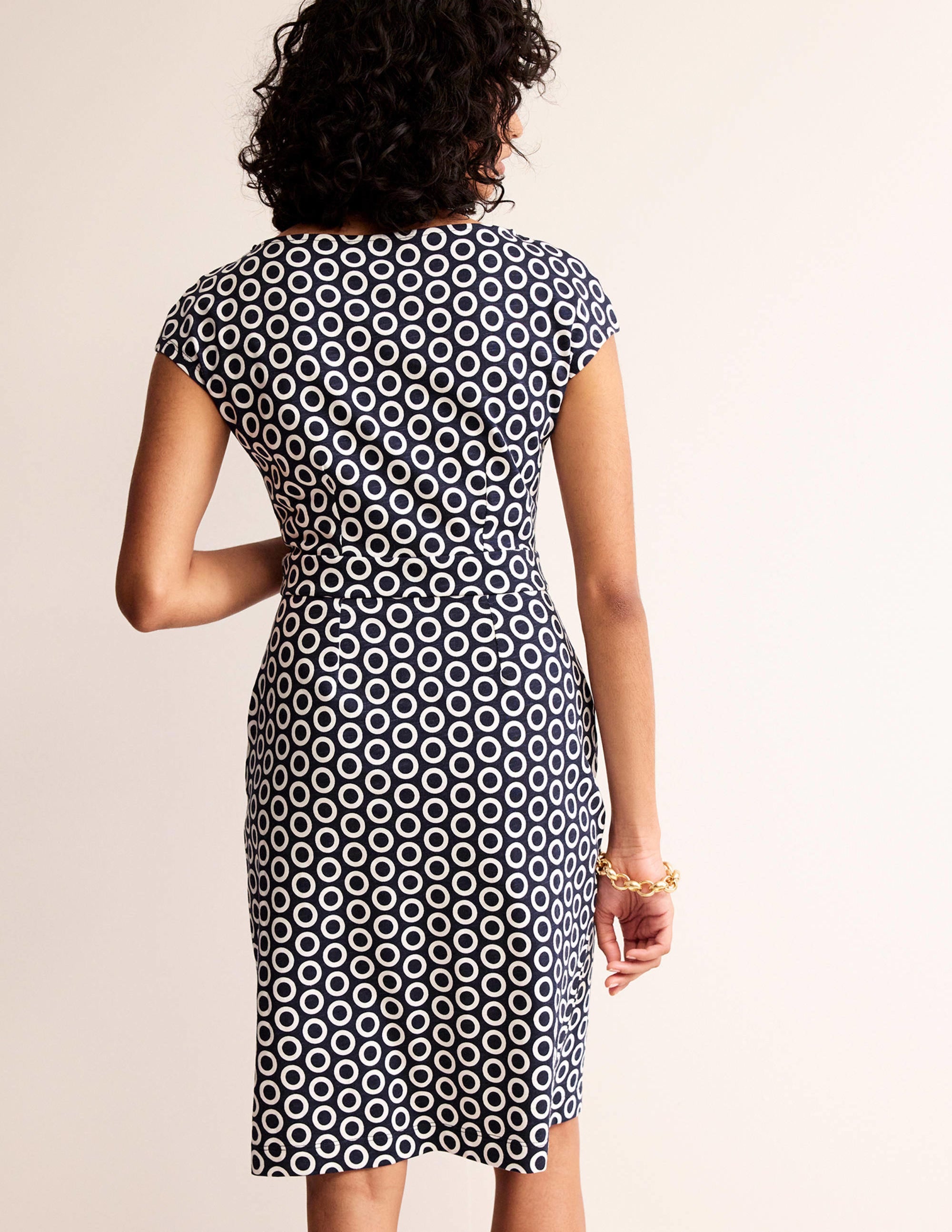 Florrie Jersey Dress-French Navy, Hoops - Image 3
