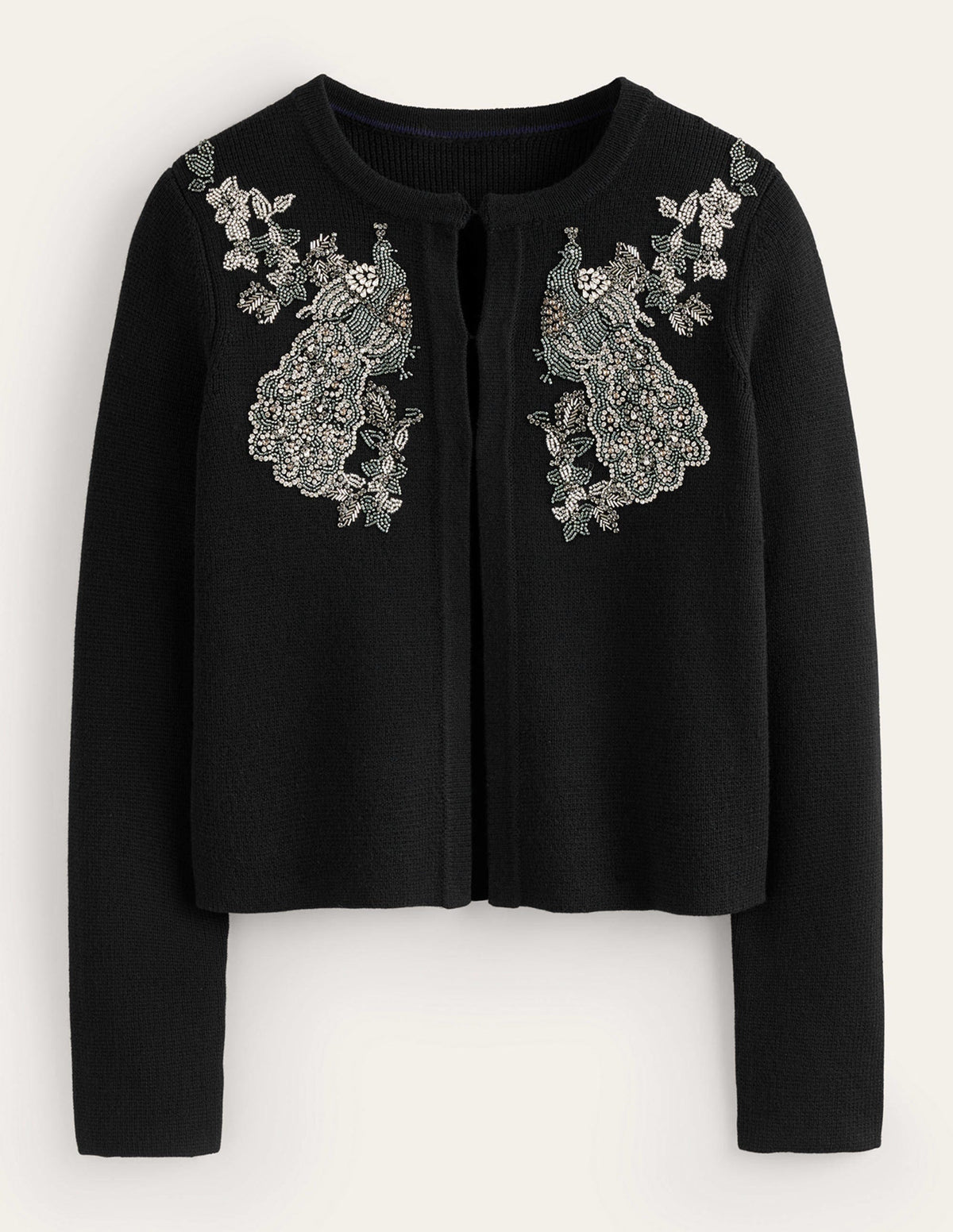 Embellished Knitted Jacket-Black - Image 6