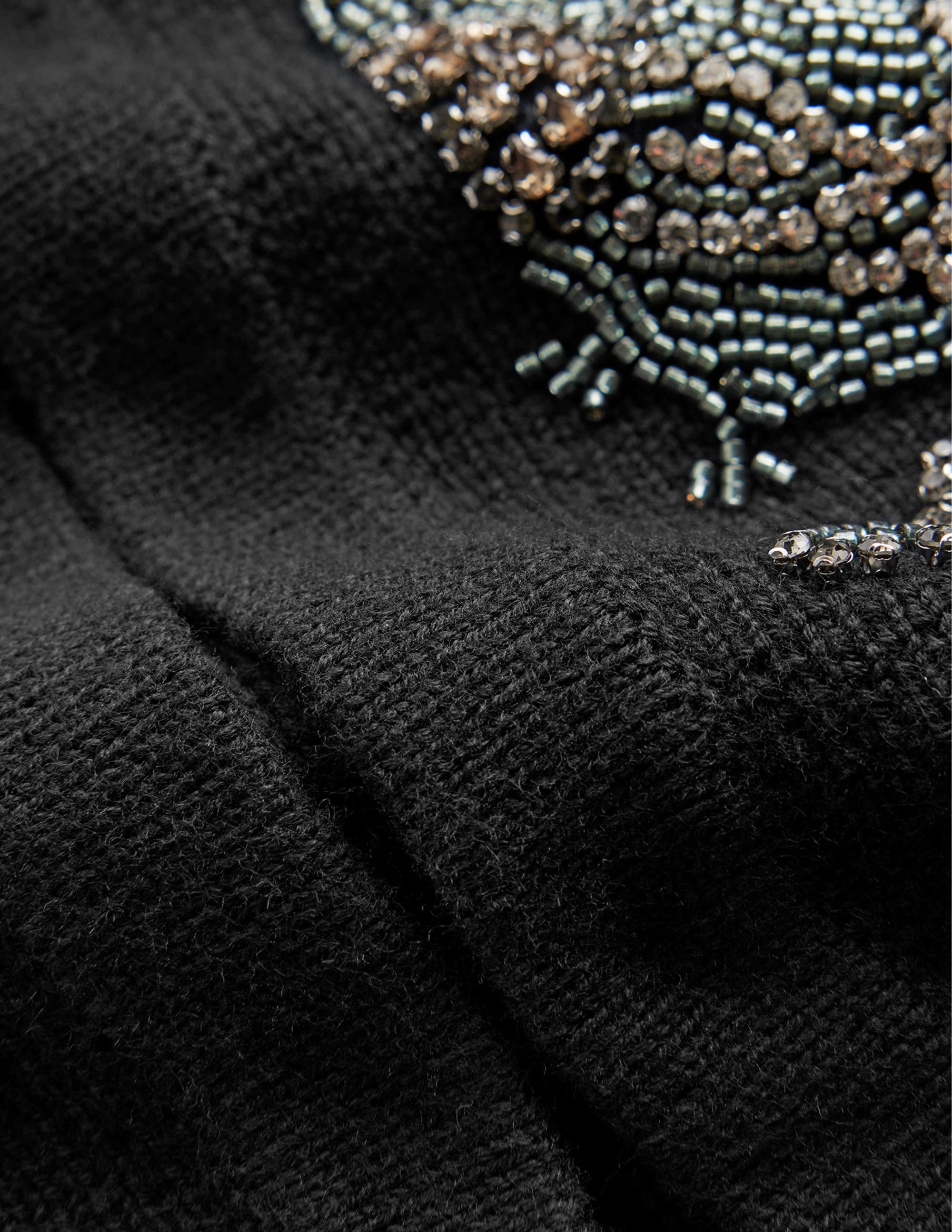 Embellished Knitted Jacket-Black - Image 7