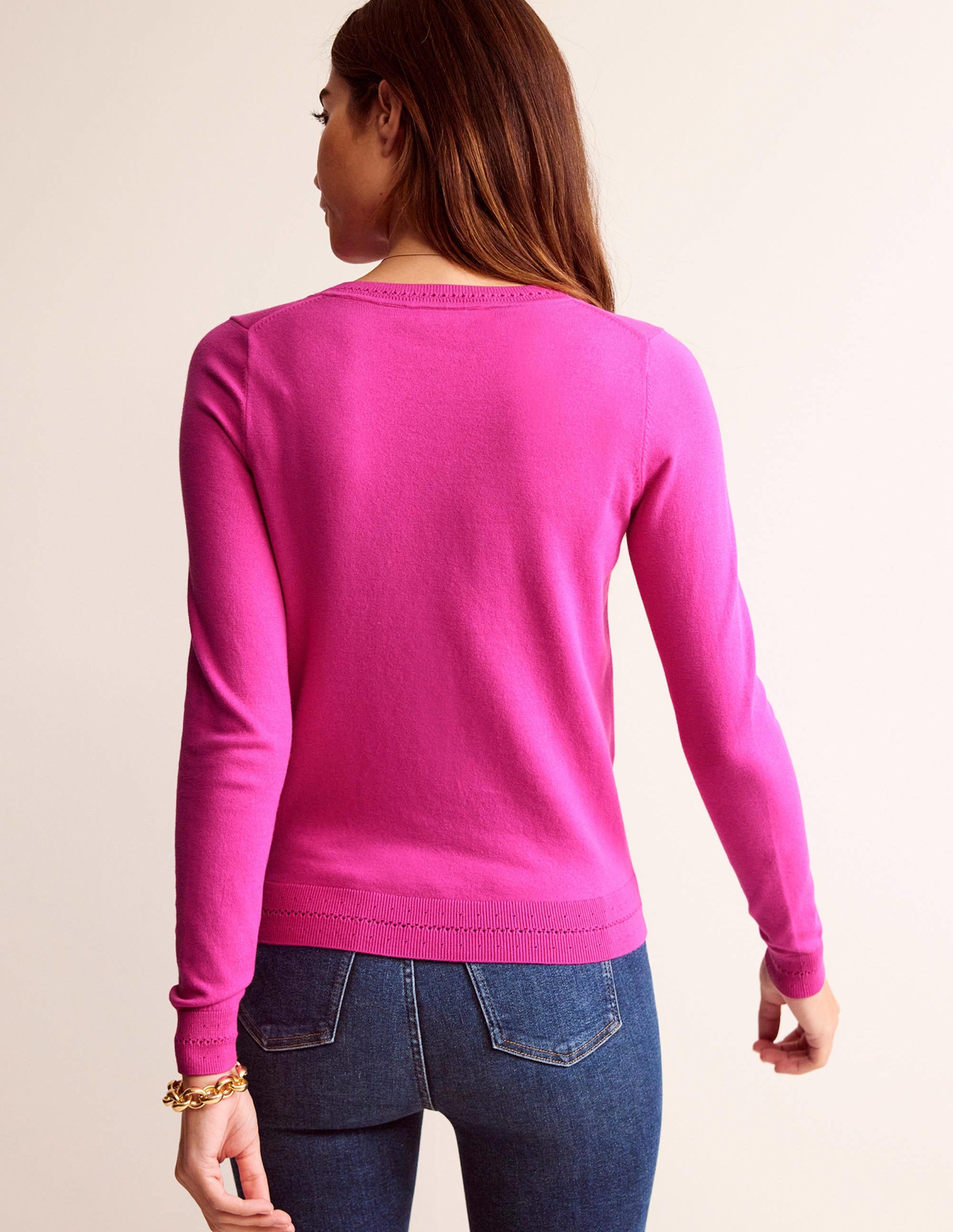 Catriona Cotton Cardigan-Rose Violet - Image 3