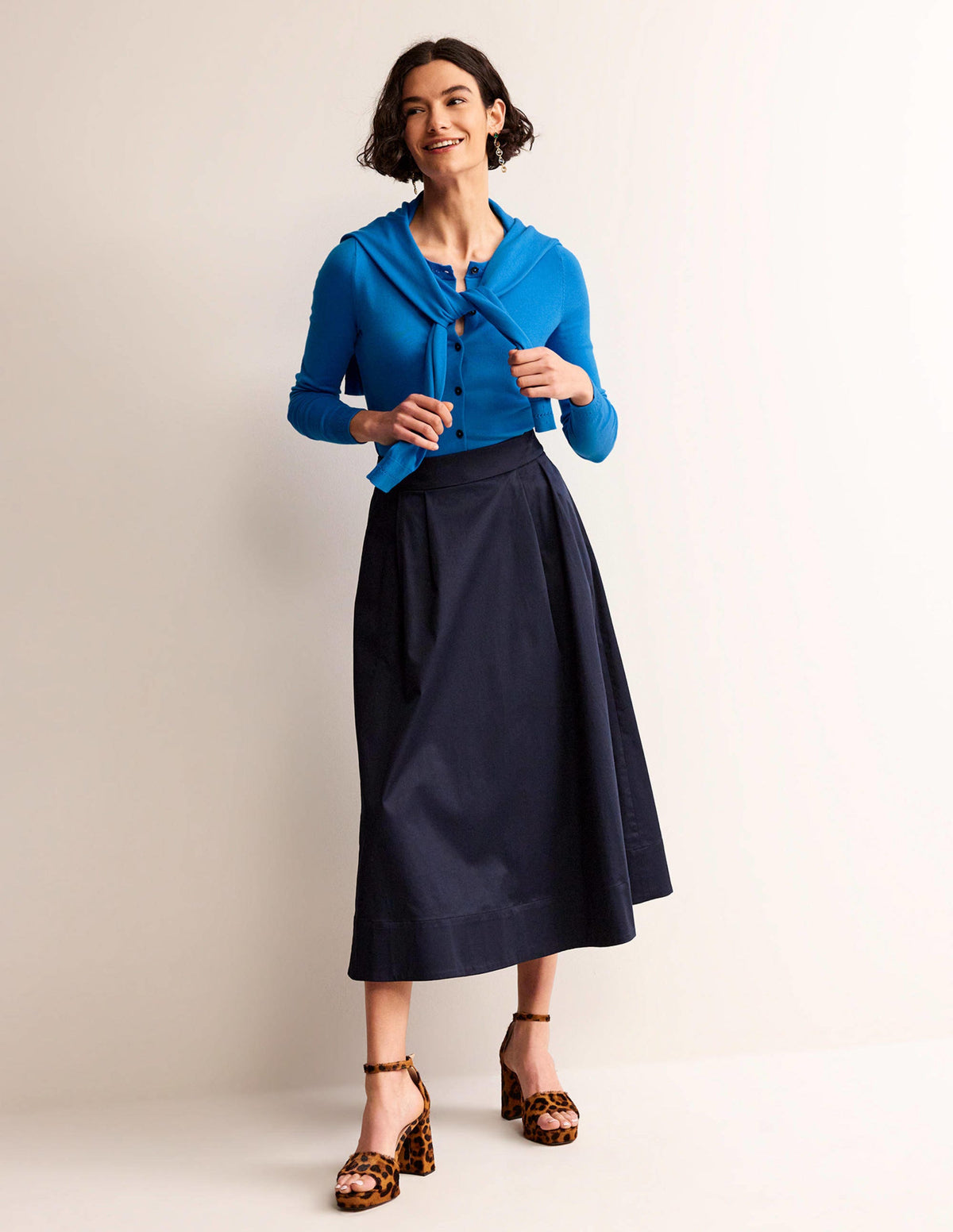 Catriona Cotton Cardigan-Brilliant Blue - Image 4