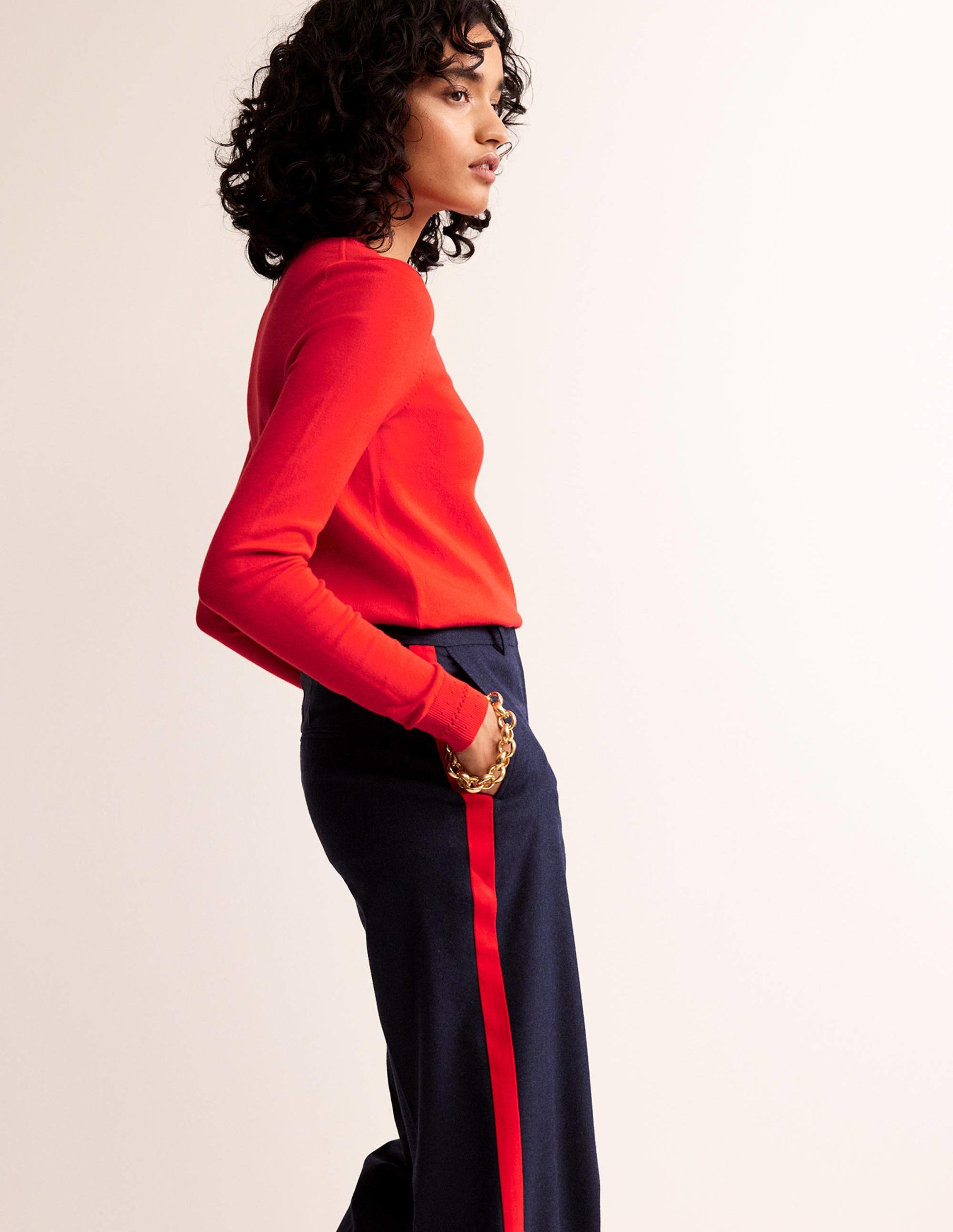 Catriona Cotton Crew Jumper-Flamenco Red-4