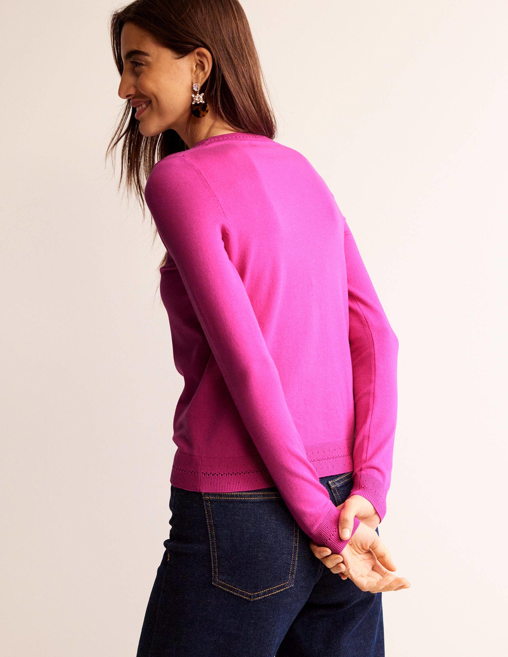 Catriona Cotton Crew Jumper-Cosmos Pink-3