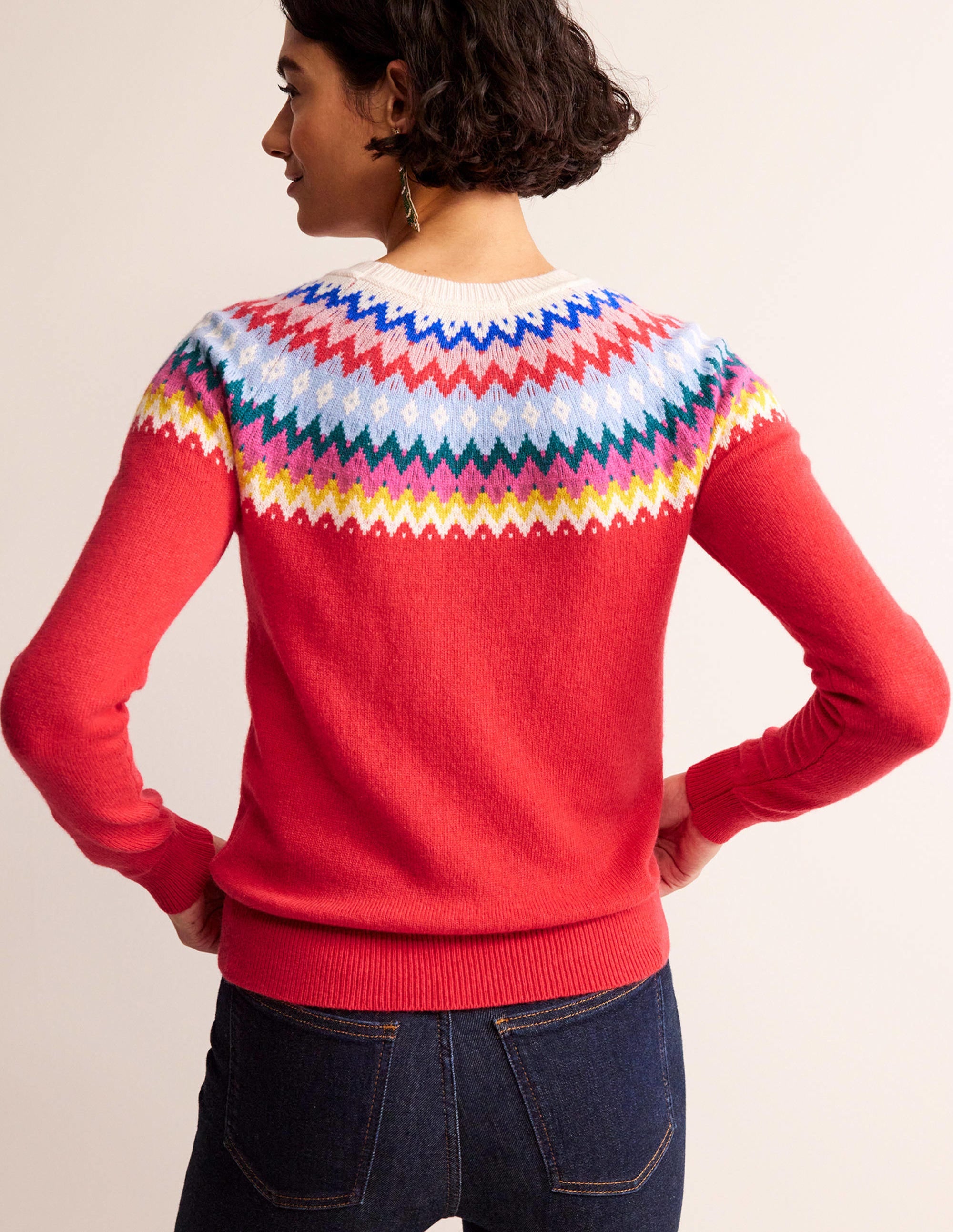 Edie Fair Isle Jumper-Poppy Red - Image 3
