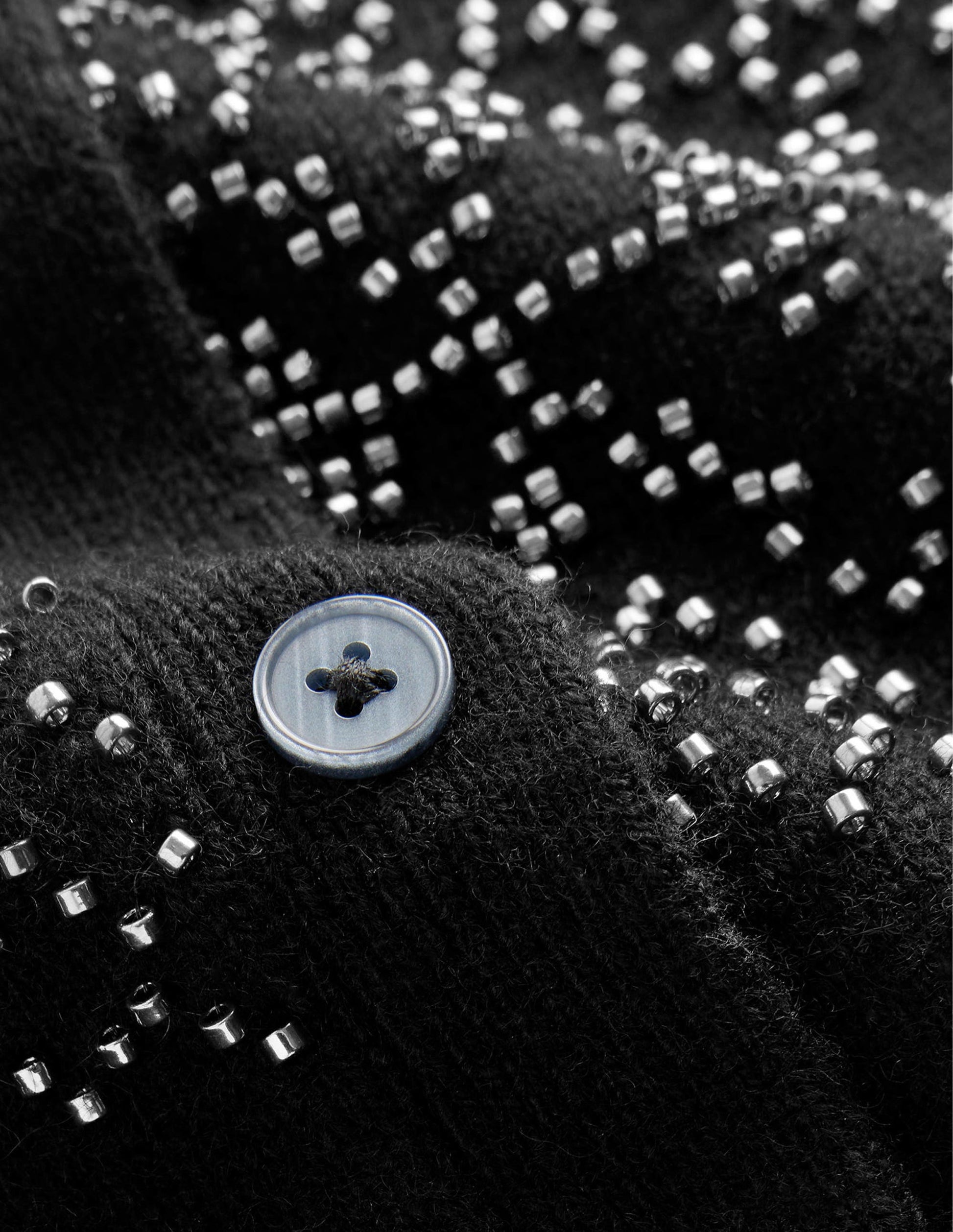 Embellished Yoke Cardigan-Black-6