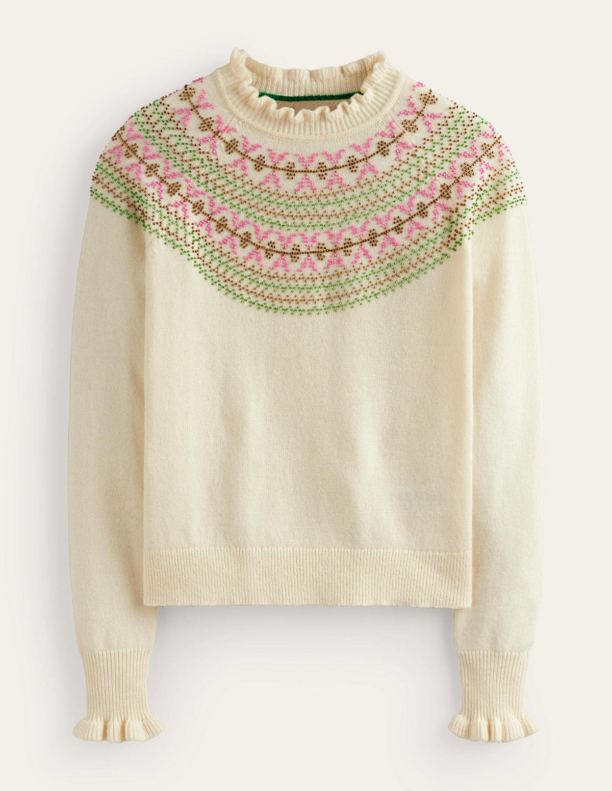 Embellished Yoke Jumper-Ivory-5