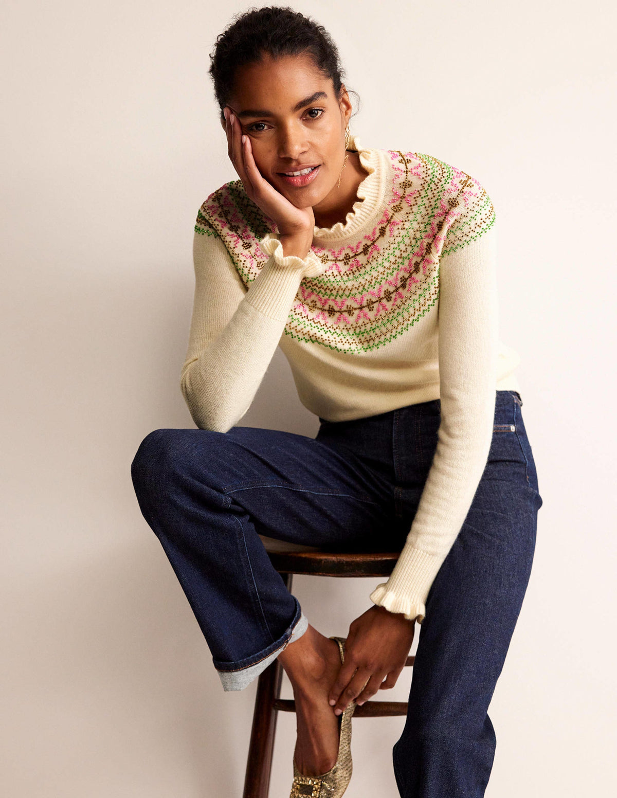 Embellished Yoke Jumper-Ivory-4