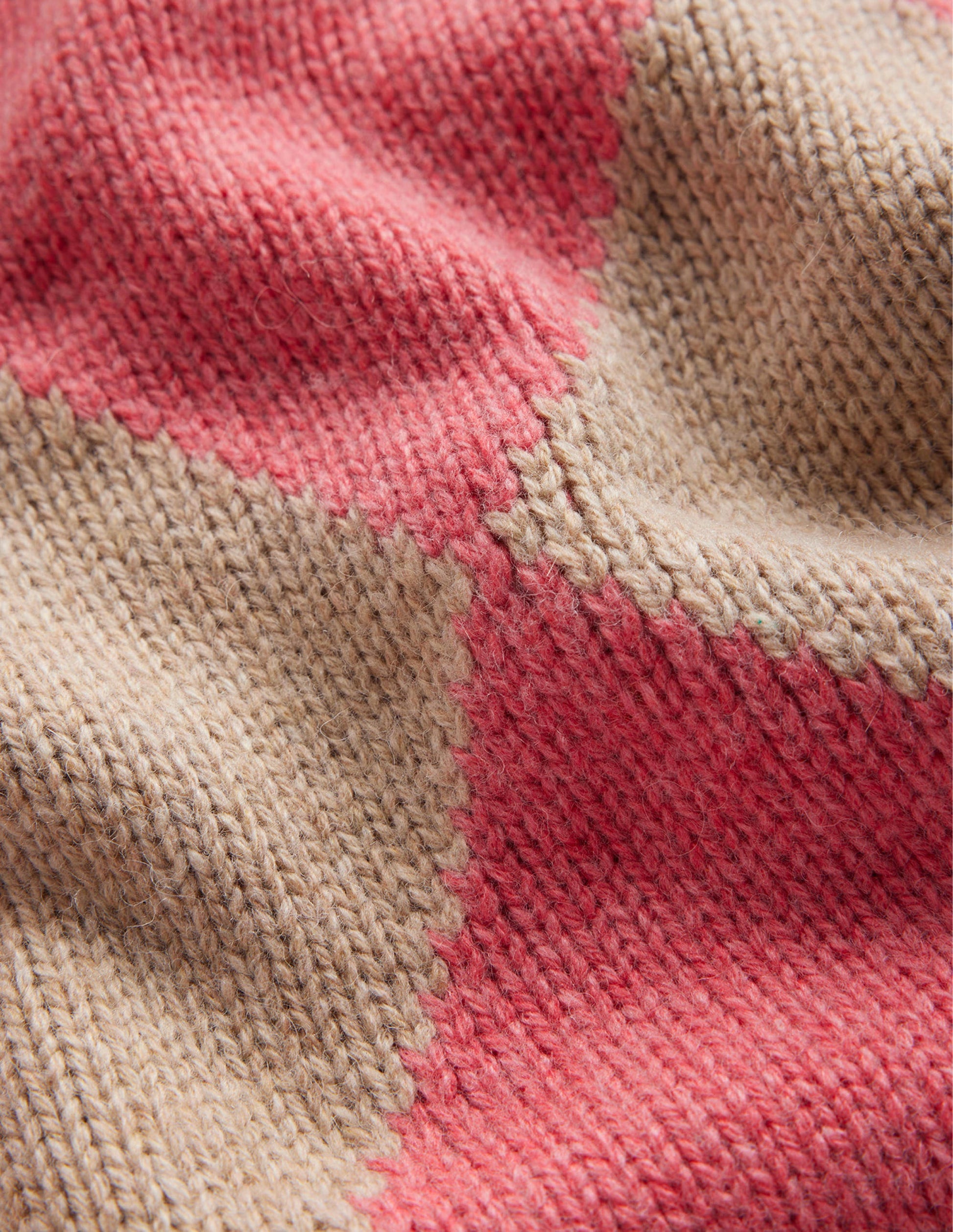 Argyle Crew Neck Jumper-Watermelon, Chinchilla Melange-6