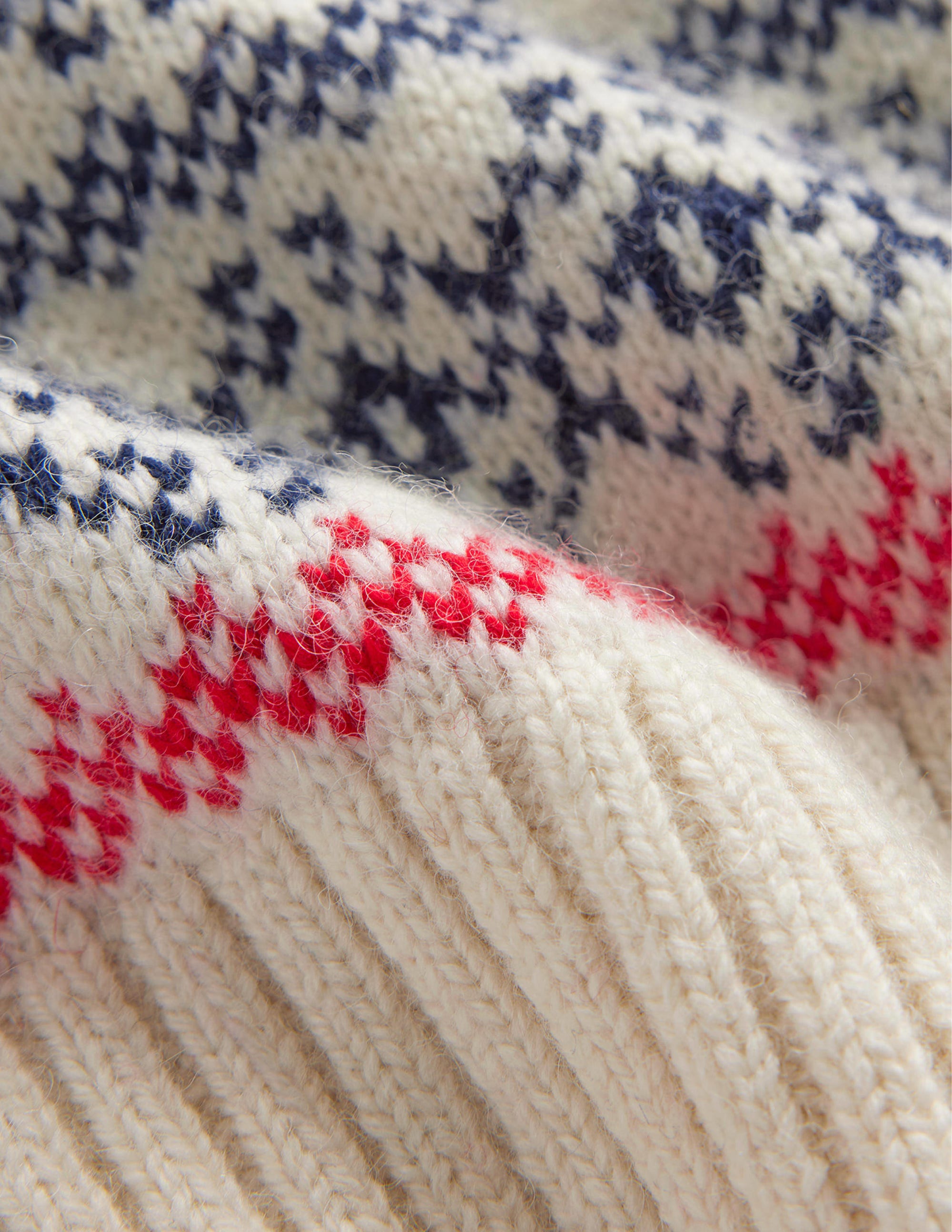 Chunky Fair Isle Jumper-Navy and Warm Ivory Fair Isle - Image 7