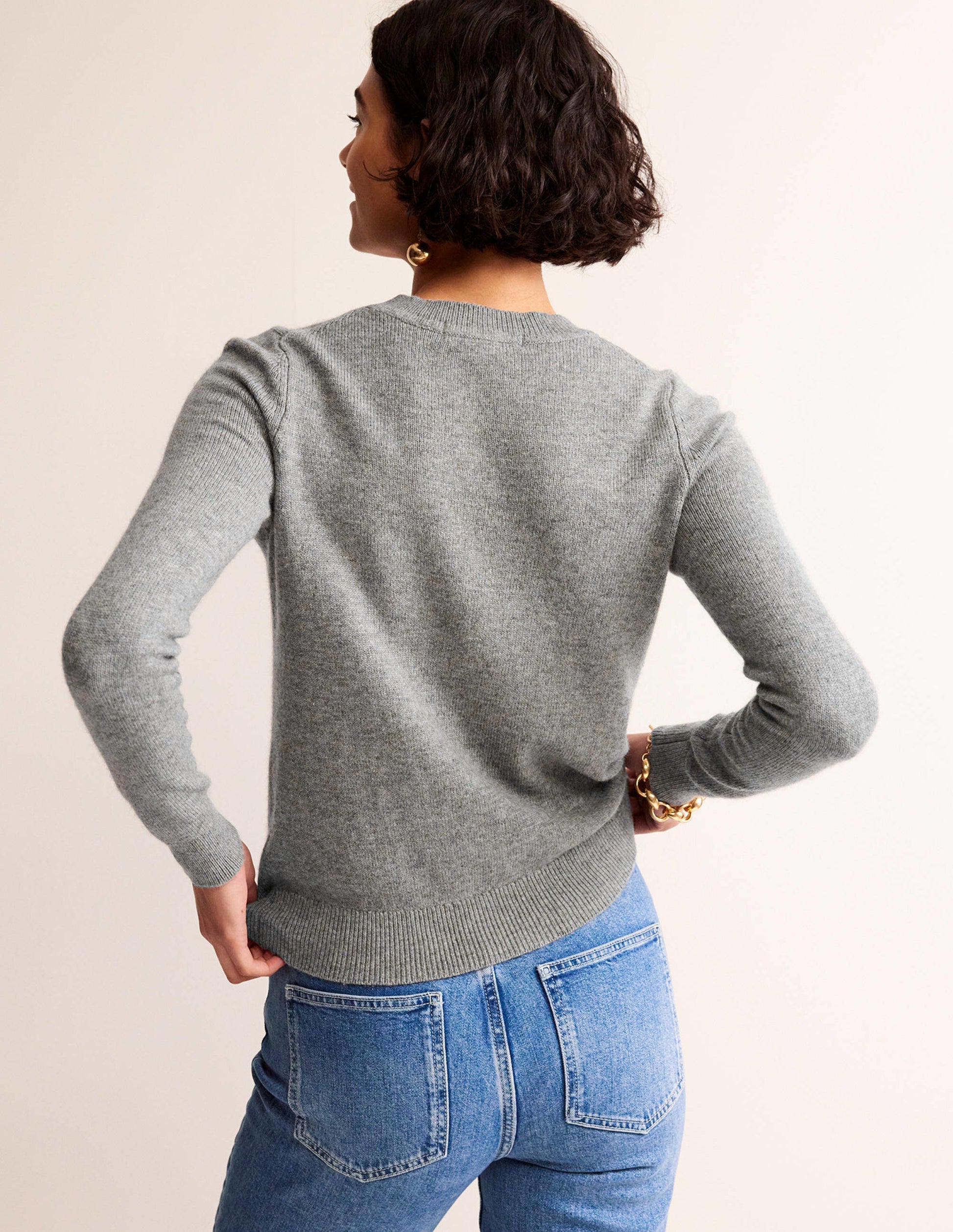 Festive Embroidered Jumper-Grey Melange, Angel-3