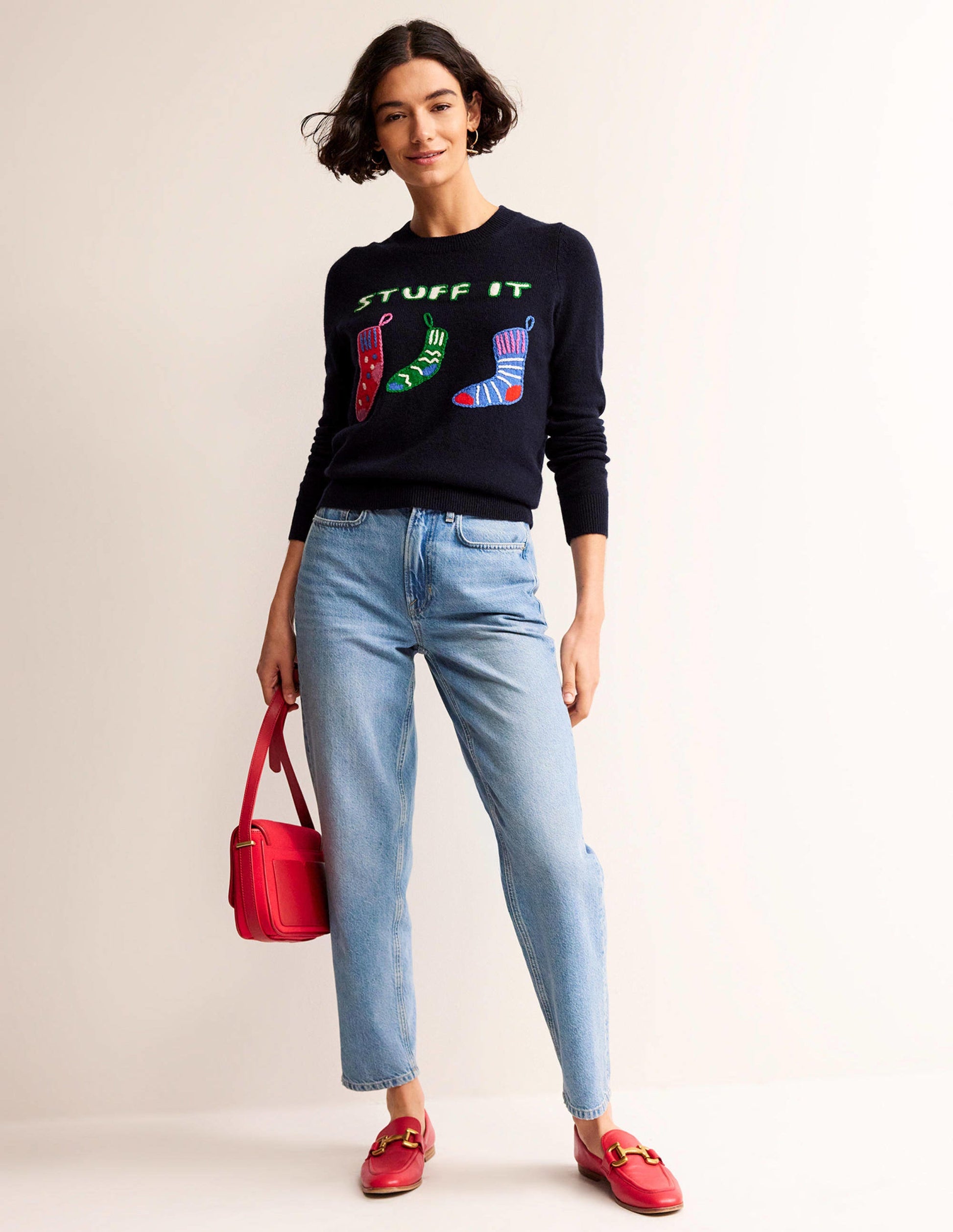 Festive Embroidered Jumper-Navy, Stuff It-4