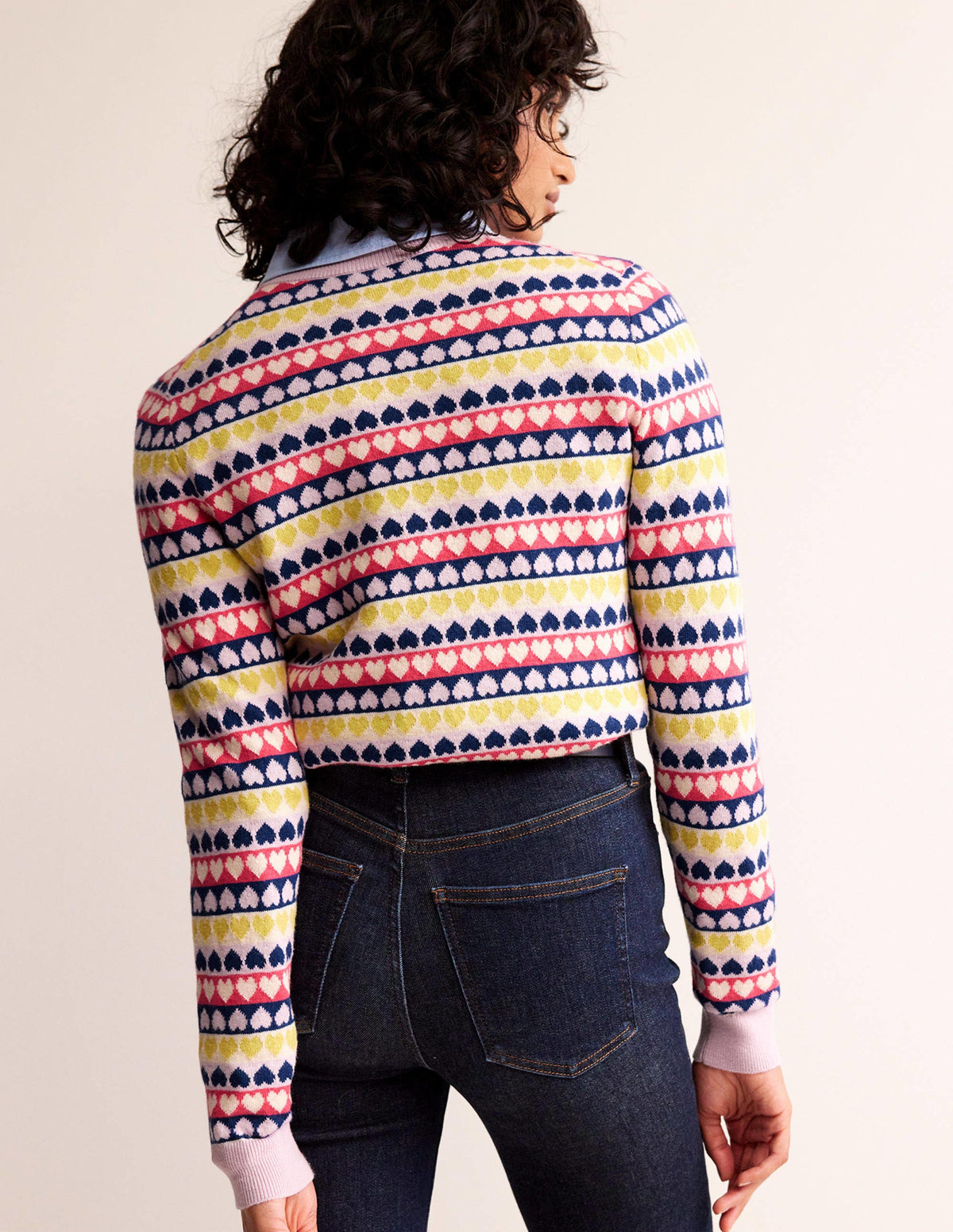 Isabel Heart Fair Isle Jumper-Multi, Ivory Geo Heart - Image 3
