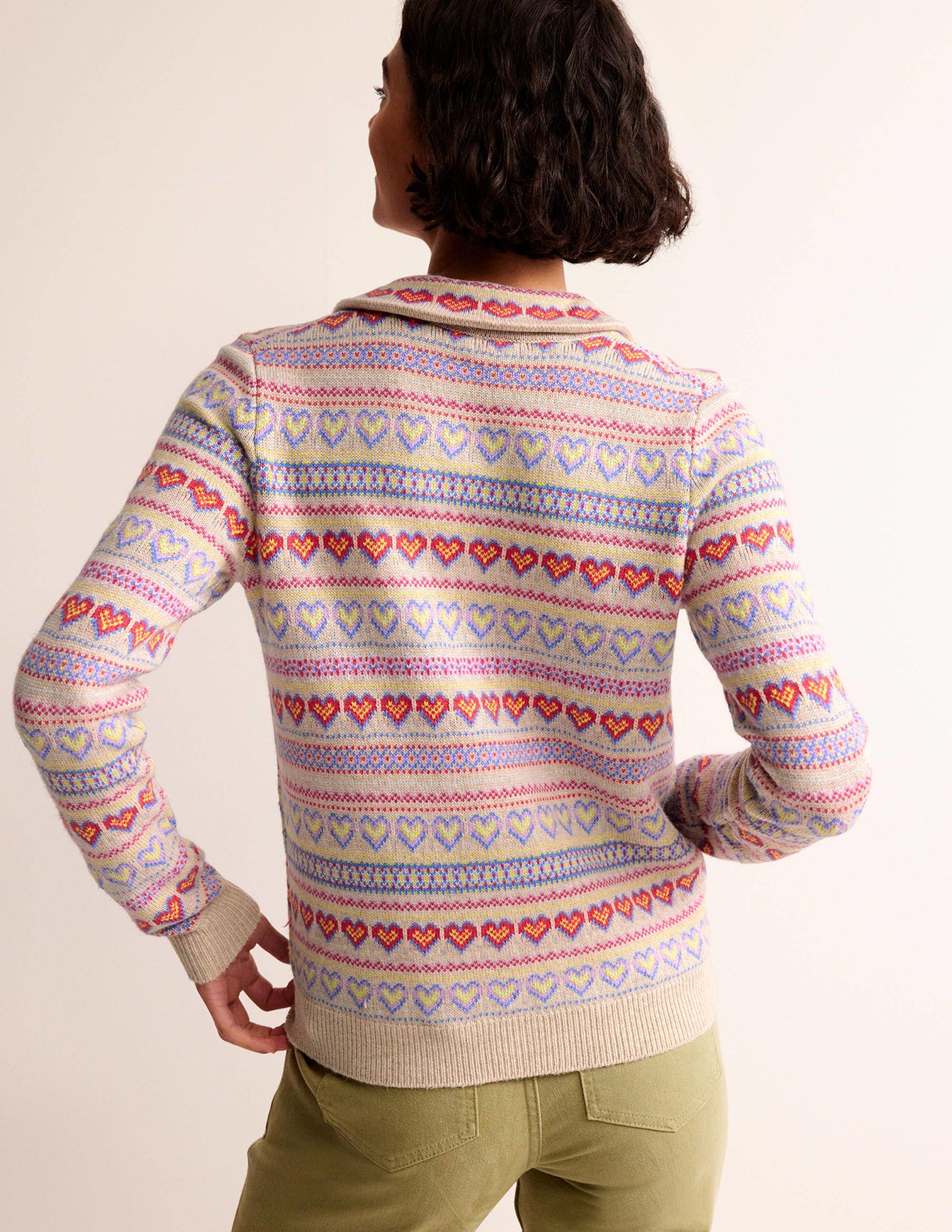 Eliza Heart Fair Isle Cardigan-Chinchilla Melange Fair Isle-3