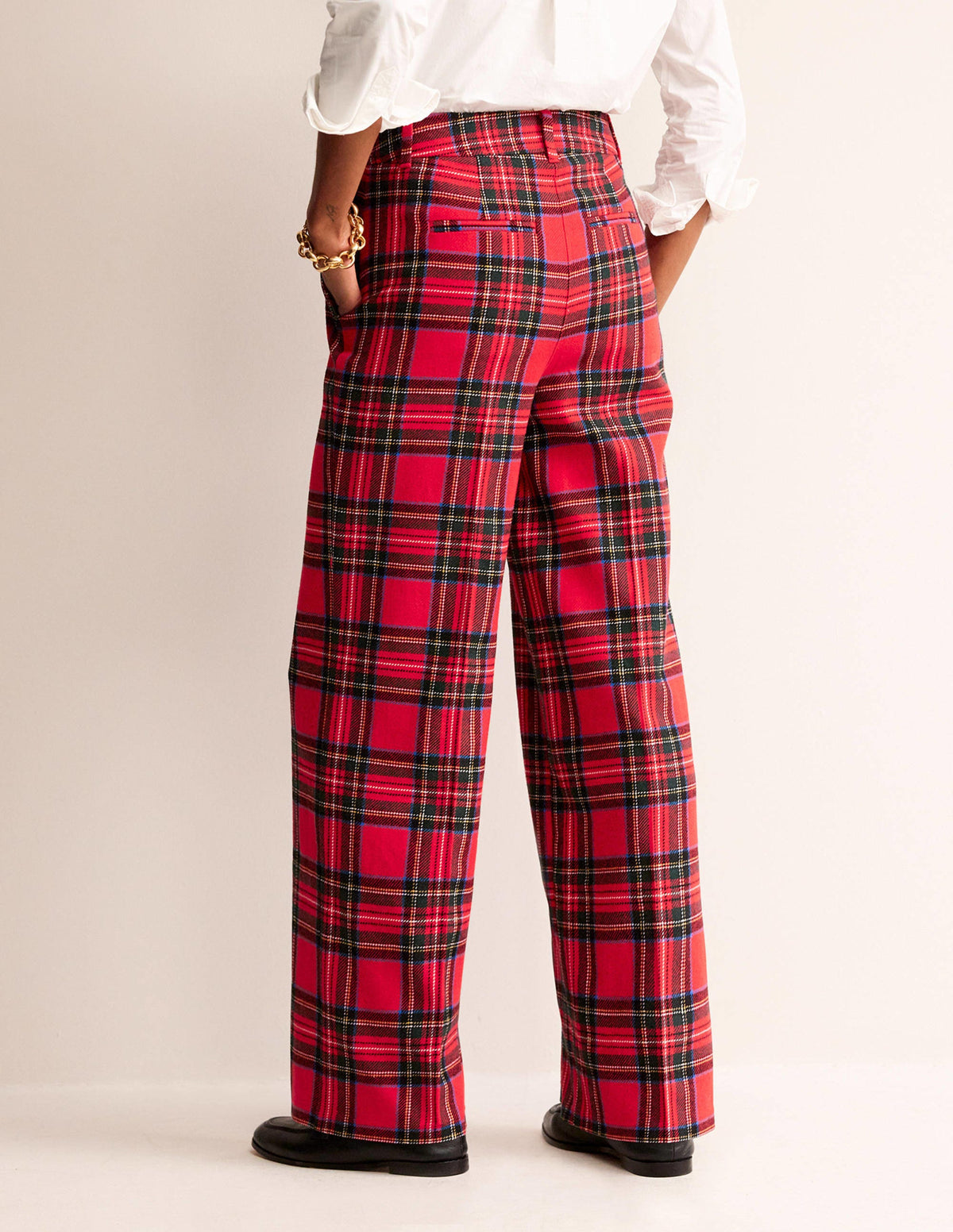 Westbourne Wool Blend Trousers-Red Tartan Check-3