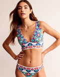 Porto V-neck Bikini Top-Mangrove Green, Embroidery