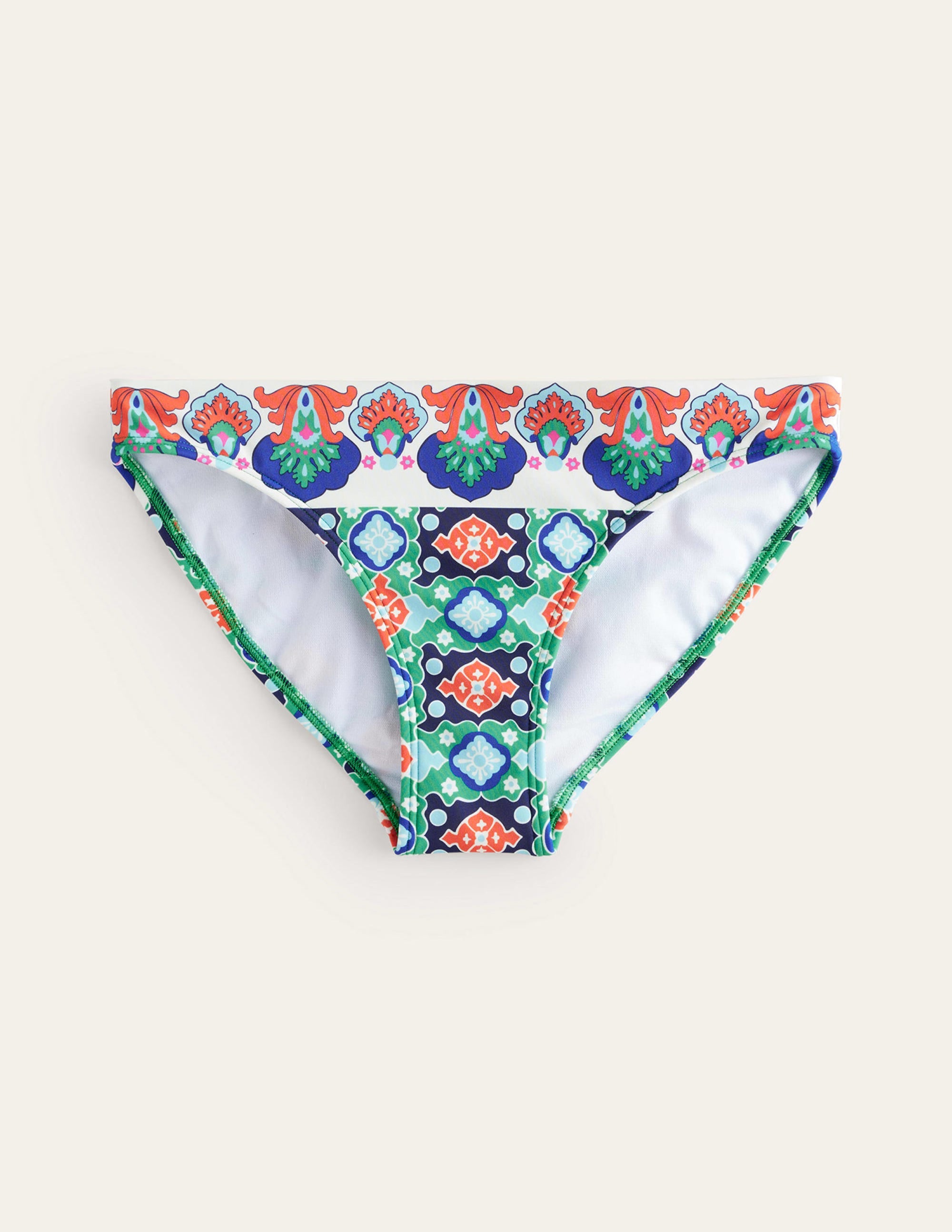 Classic Bikini Bottoms-Green Tambourine, Coastal Tile - Image 5