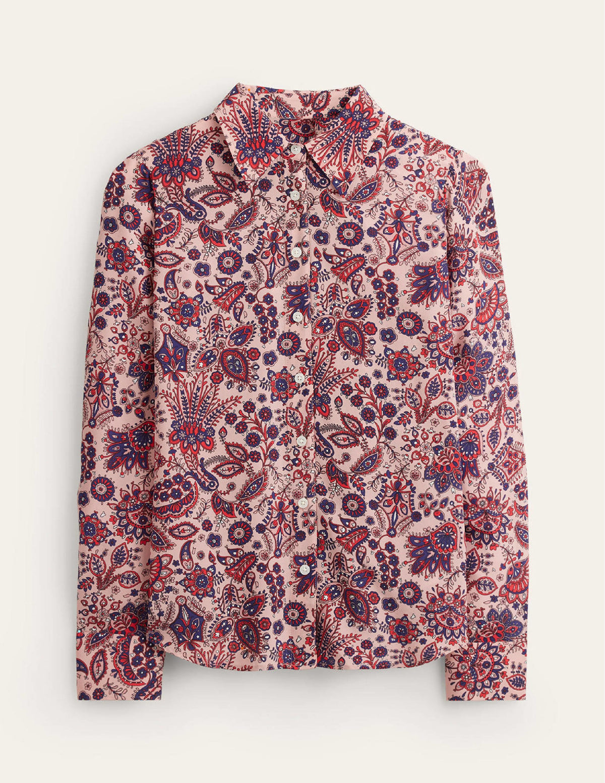 Sienna Silk Shirt-Chalky Pink, Azalea Bloom-5