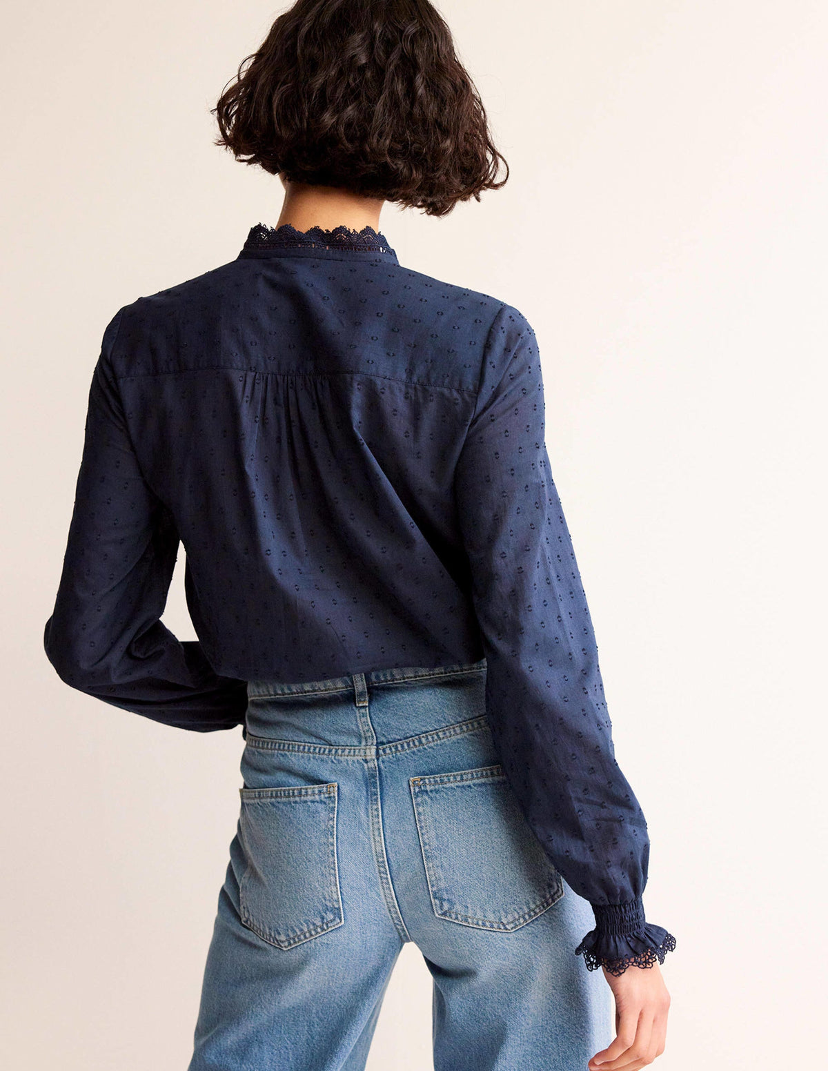 Romantic Textured Top-Navy-3