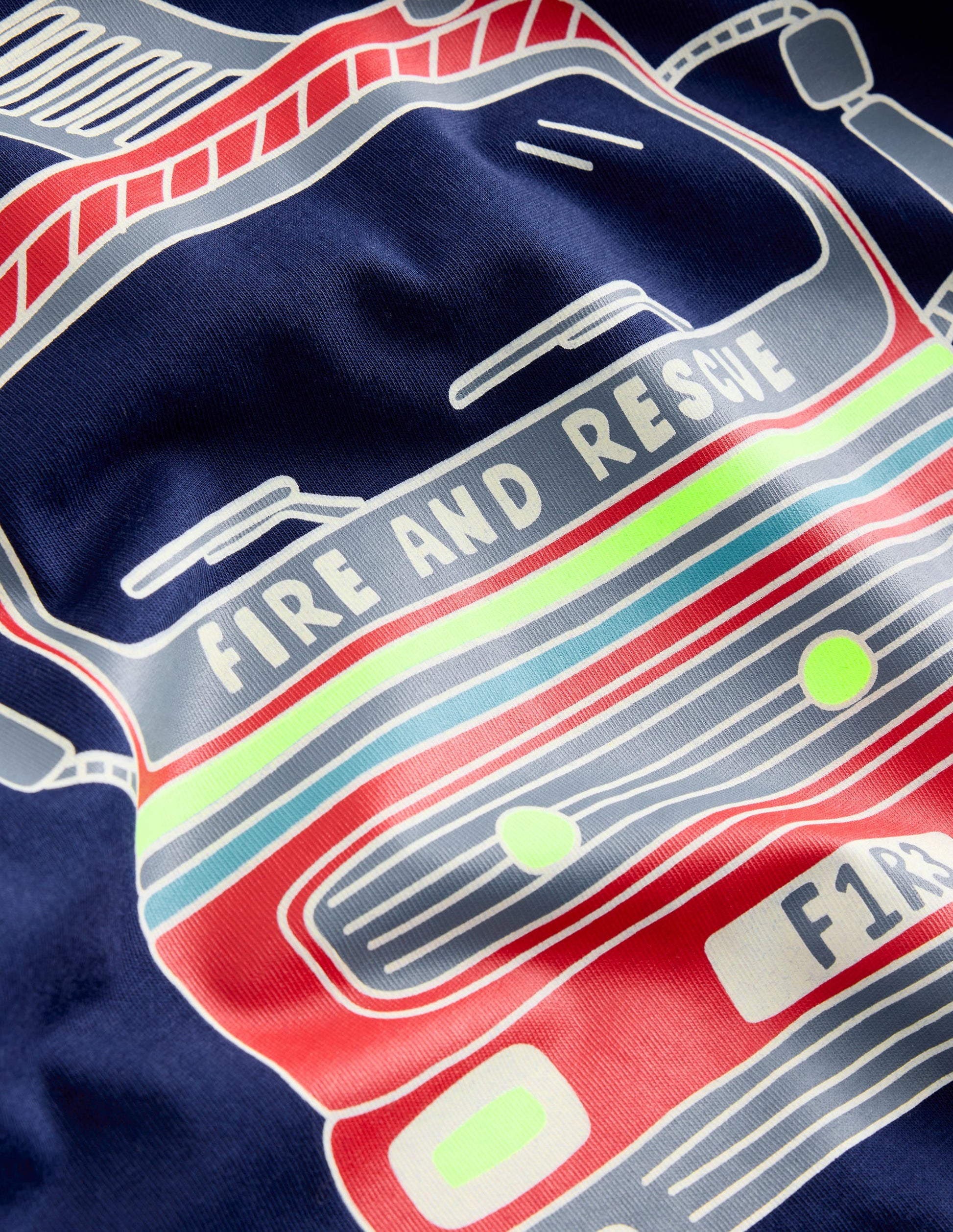 Glow-In-The-Dark T-Shirt-College Navy Fire Engine-3