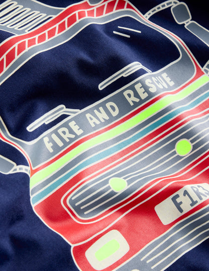 Glow-In-The-Dark T-Shirt-College Navy Fire Engine-3