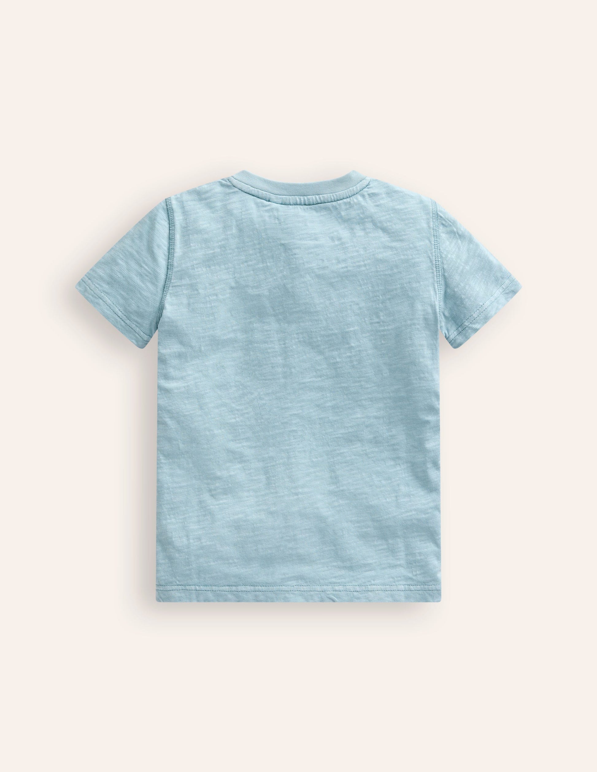 Washed Cotton Henley T-shirt-Vintage Blue-2
