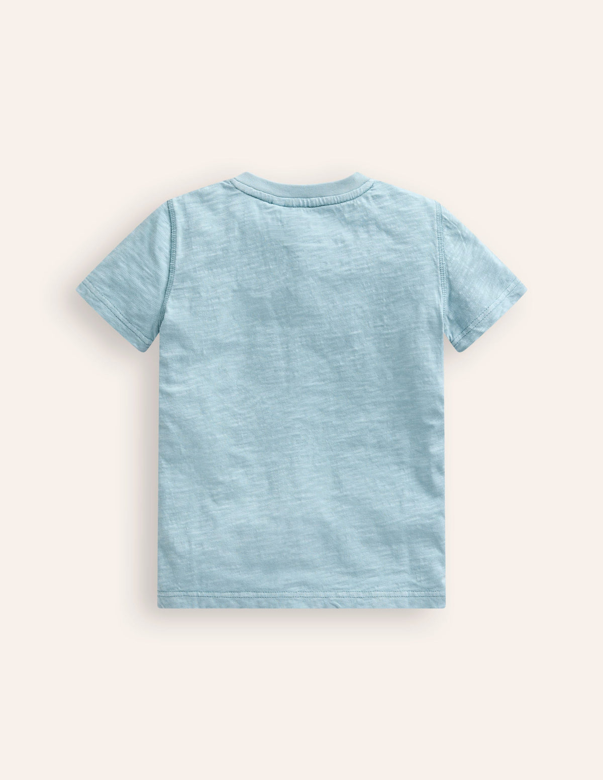Washed Cotton Henley T-shirt-Vintage Blue - Image 2
