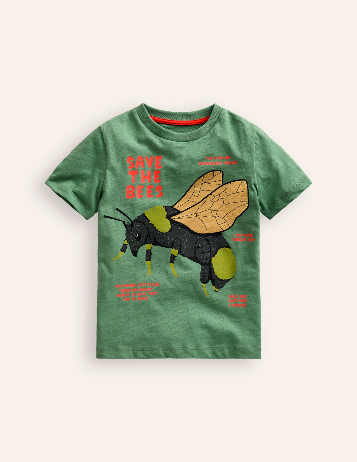 Foil Printed T-shirt-Rosemary Green Bee-1