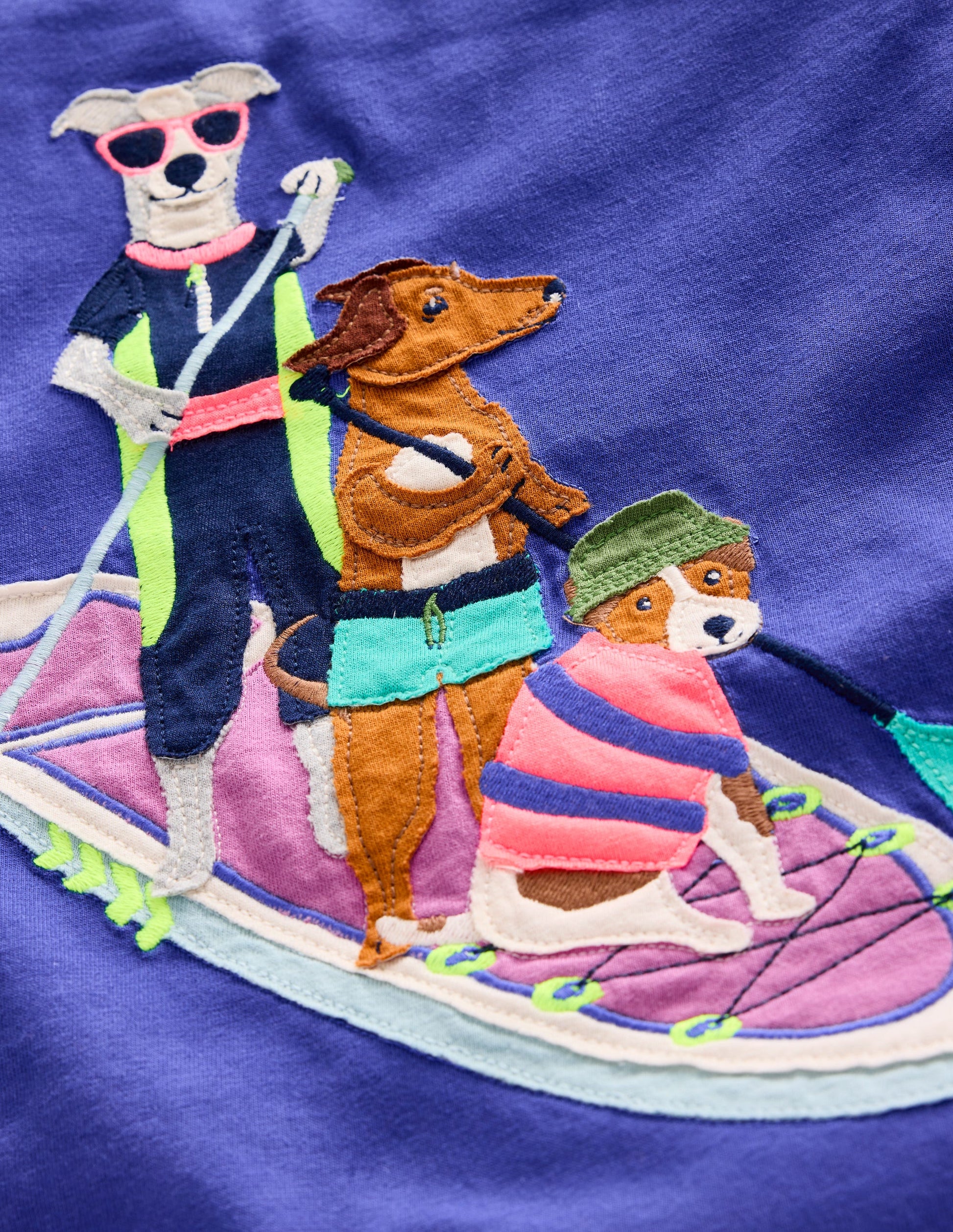 Short Sleeve Applique T-Shirt-Blue Heron Dogs-3