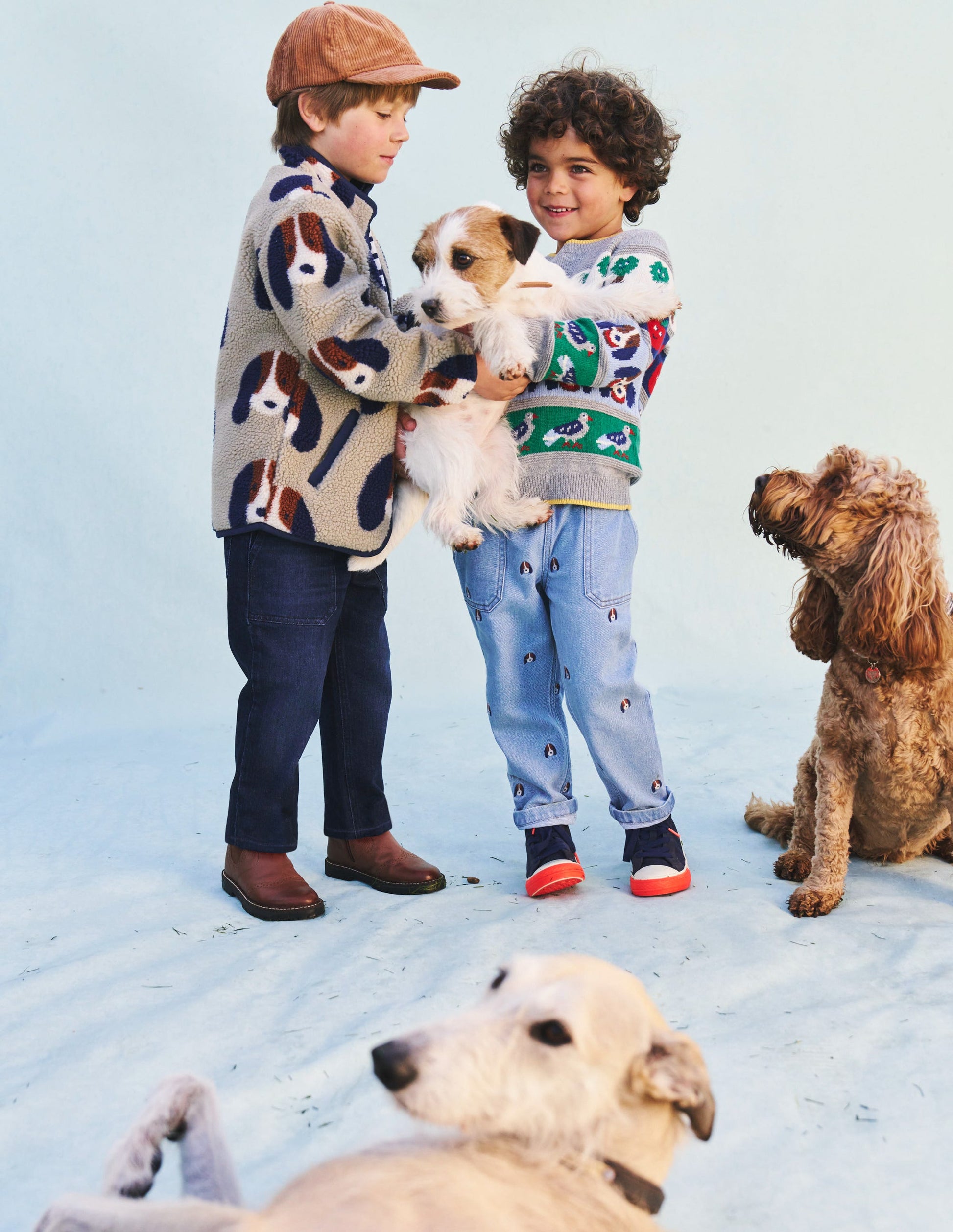 Fun Pull On Jeans-Denim Pup Embroidery-5