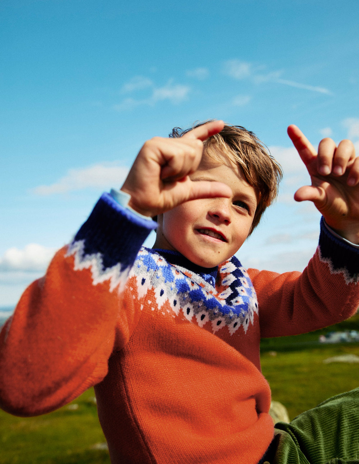 Fair Isle Jumper-Terracotta Orange - Image 6