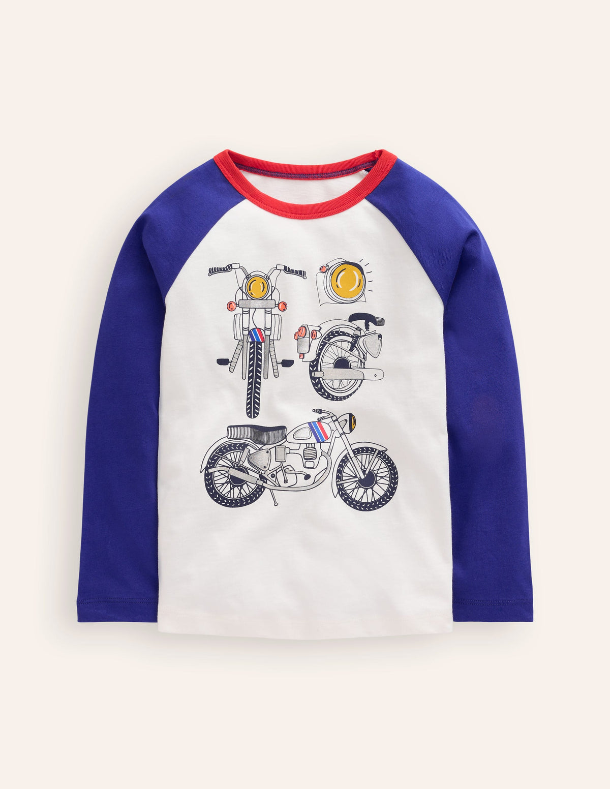 Printed Logo Raglan T-Shirt-Blue Heron Bikes-1