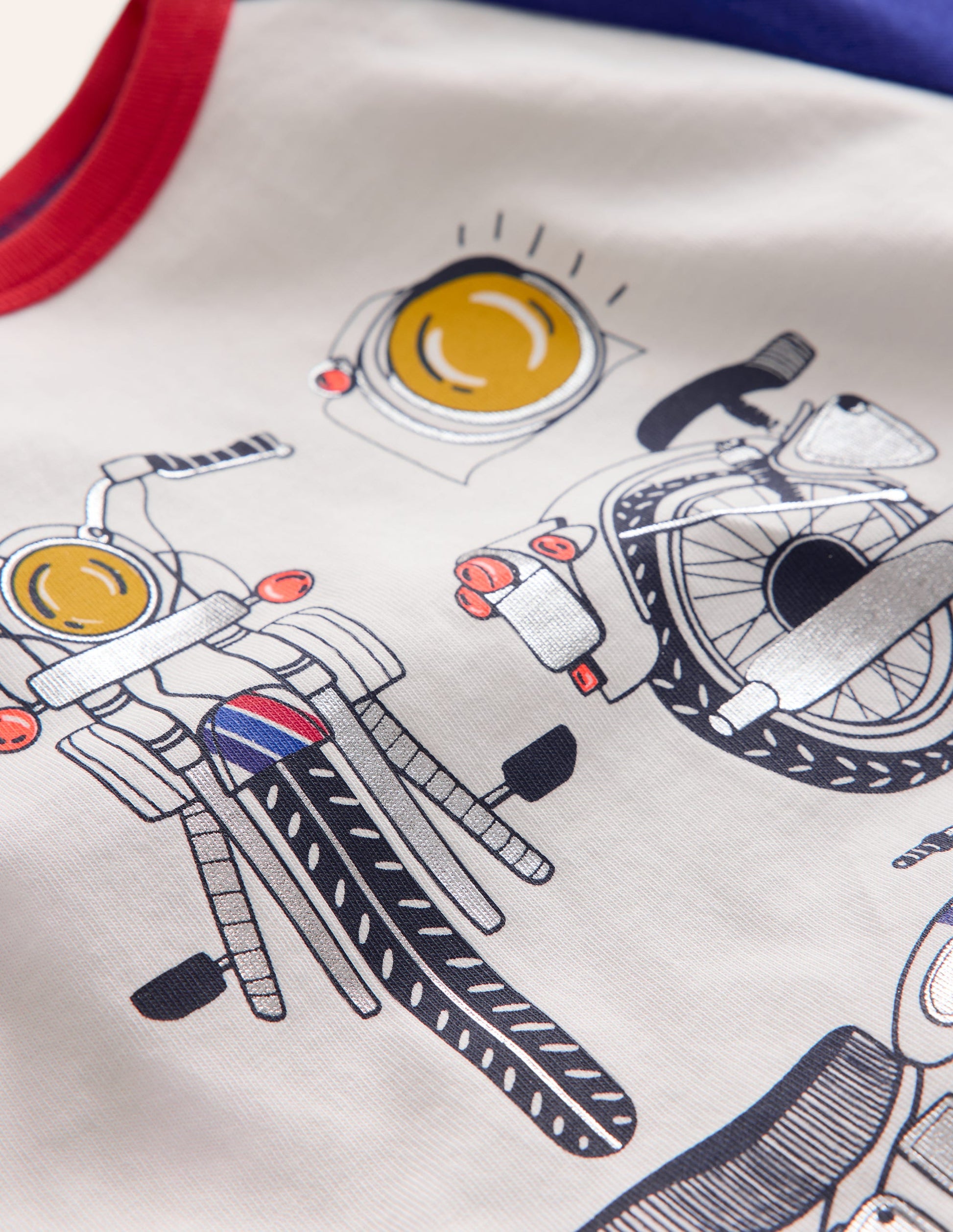 Printed Logo Raglan T-Shirt-Blue Heron Bikes-3